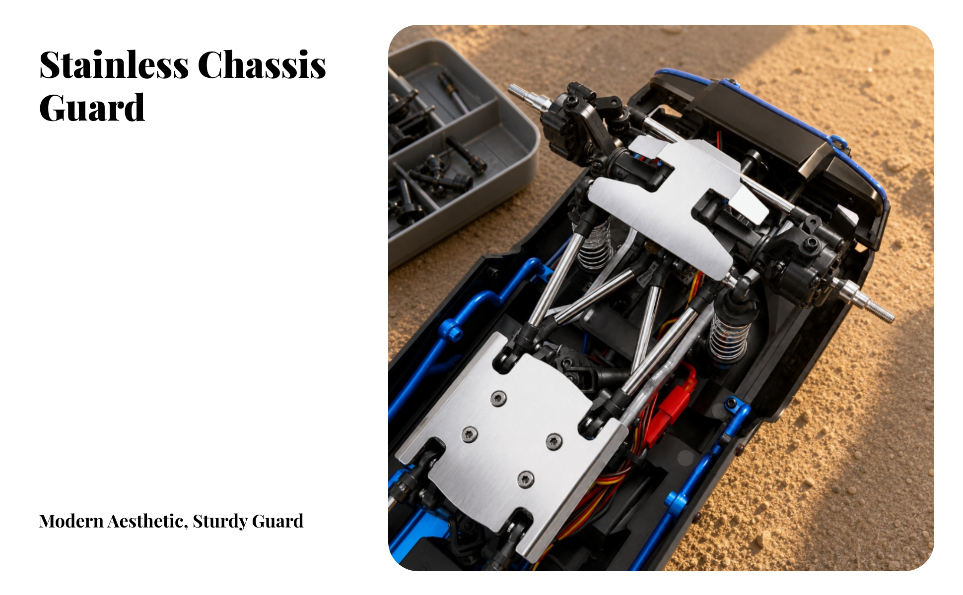 RC Car Chassis Shield Easy to Install Stainless Steel Chassis Guard