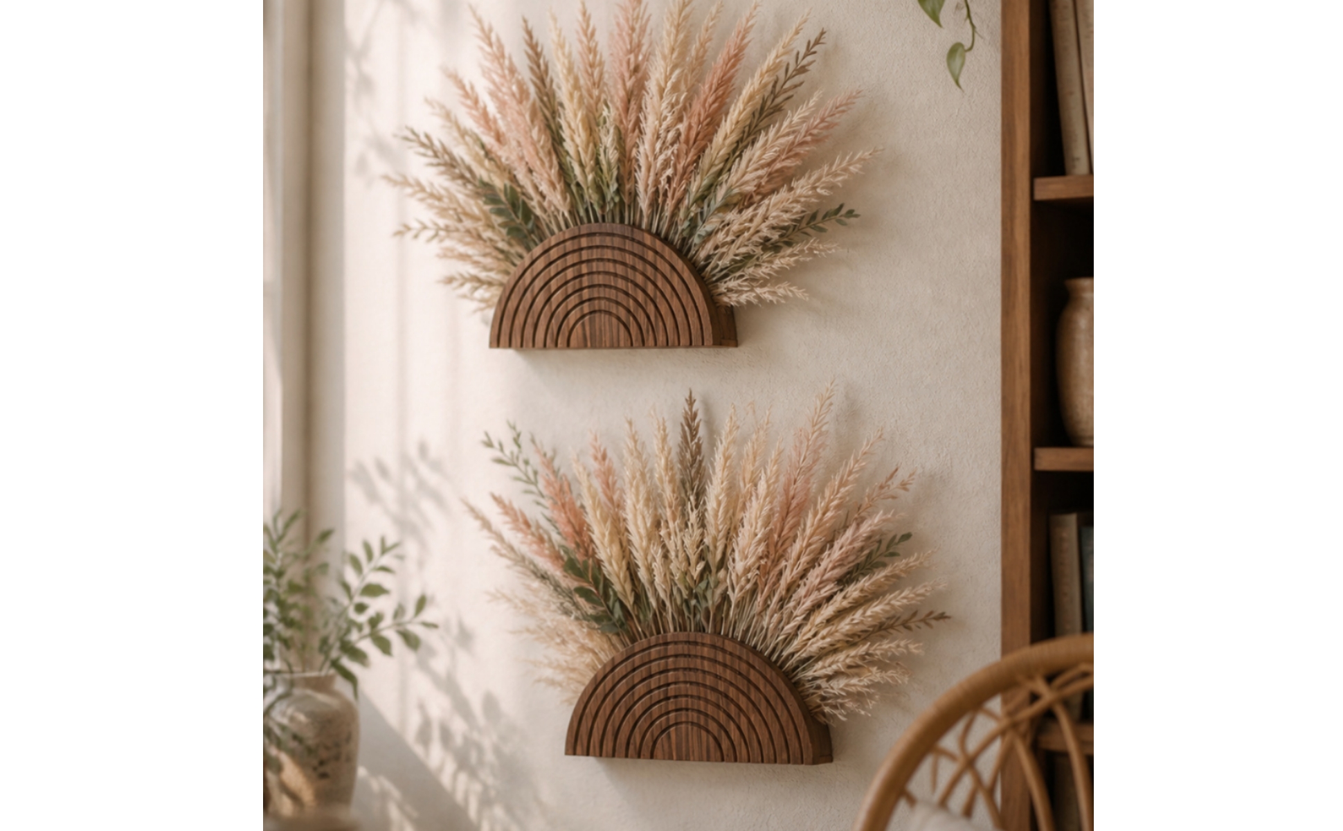 Wall-Mounted Semicircular Decorative Base Arched for Living Room, Guesthouse