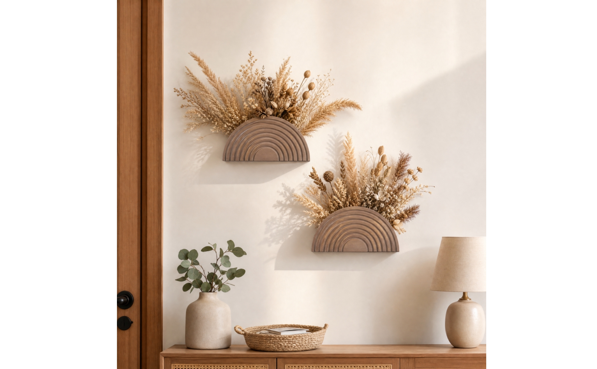 Wall-Mounted Semicircular Decorative Base Arched for Living Room, Guesthouse