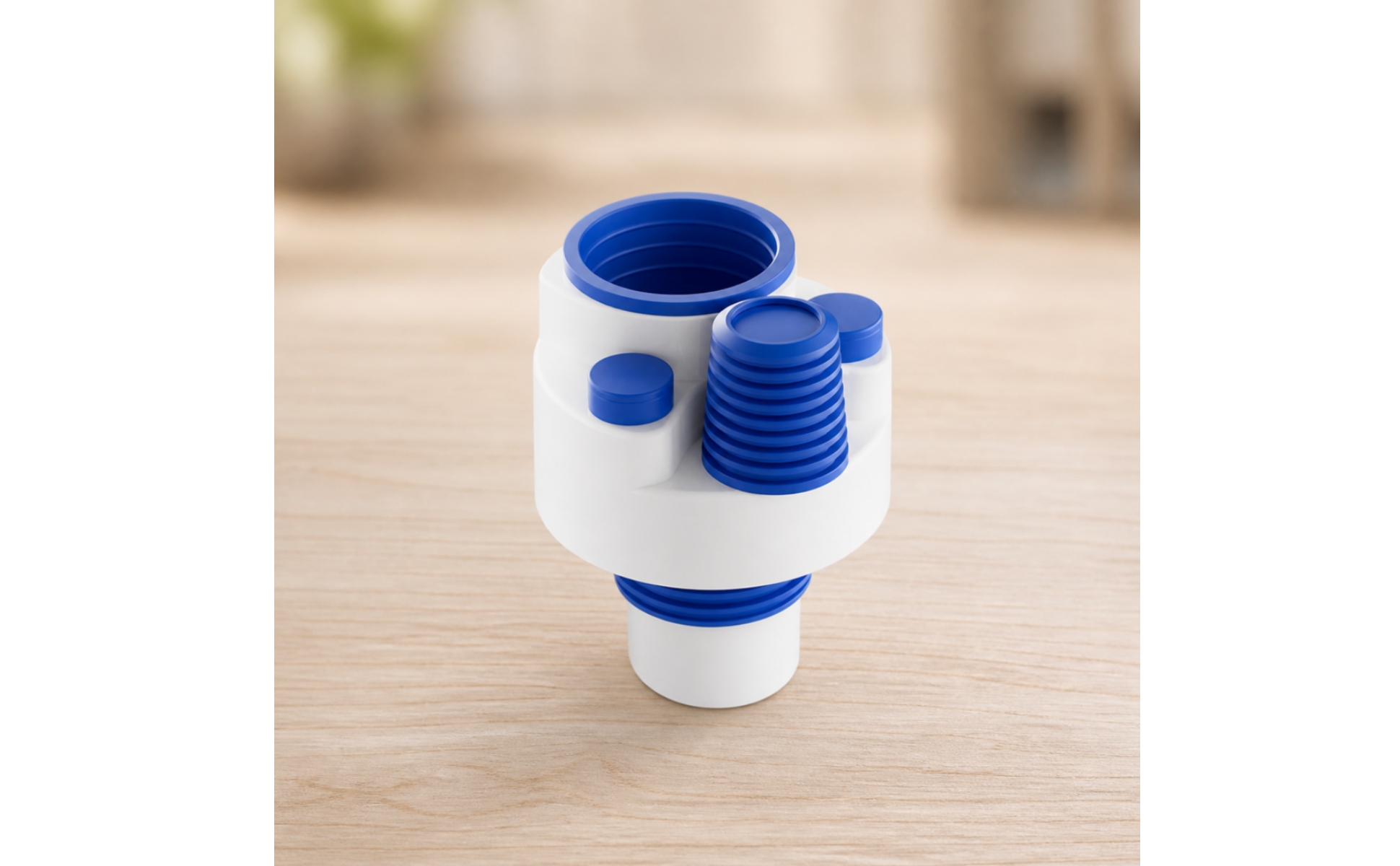 Four-way Kitchen Drain Diverter Fitting with Backflow Prevention for Under Sink