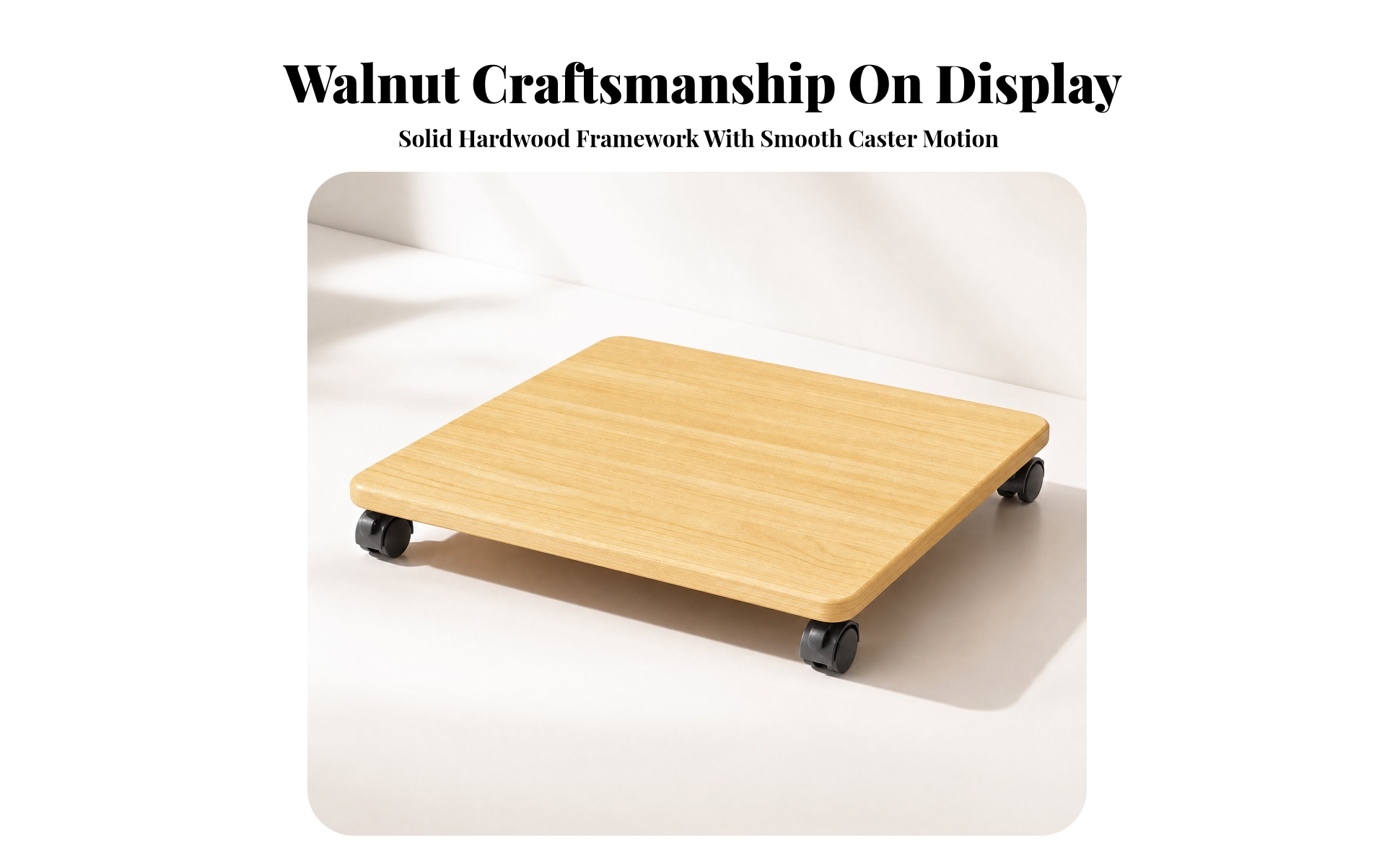 Wooden Rolling Organizer Base Mobile for Wardrobes, Small Living Areas