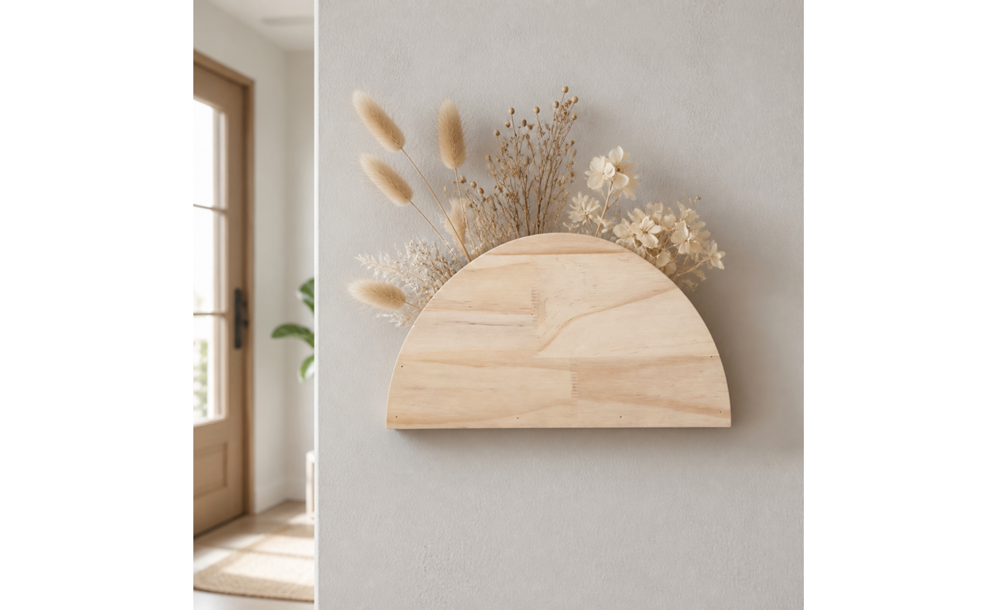 Wall-Mounted Semicircular Decorative Base Arched for Living Room, Guesthouse