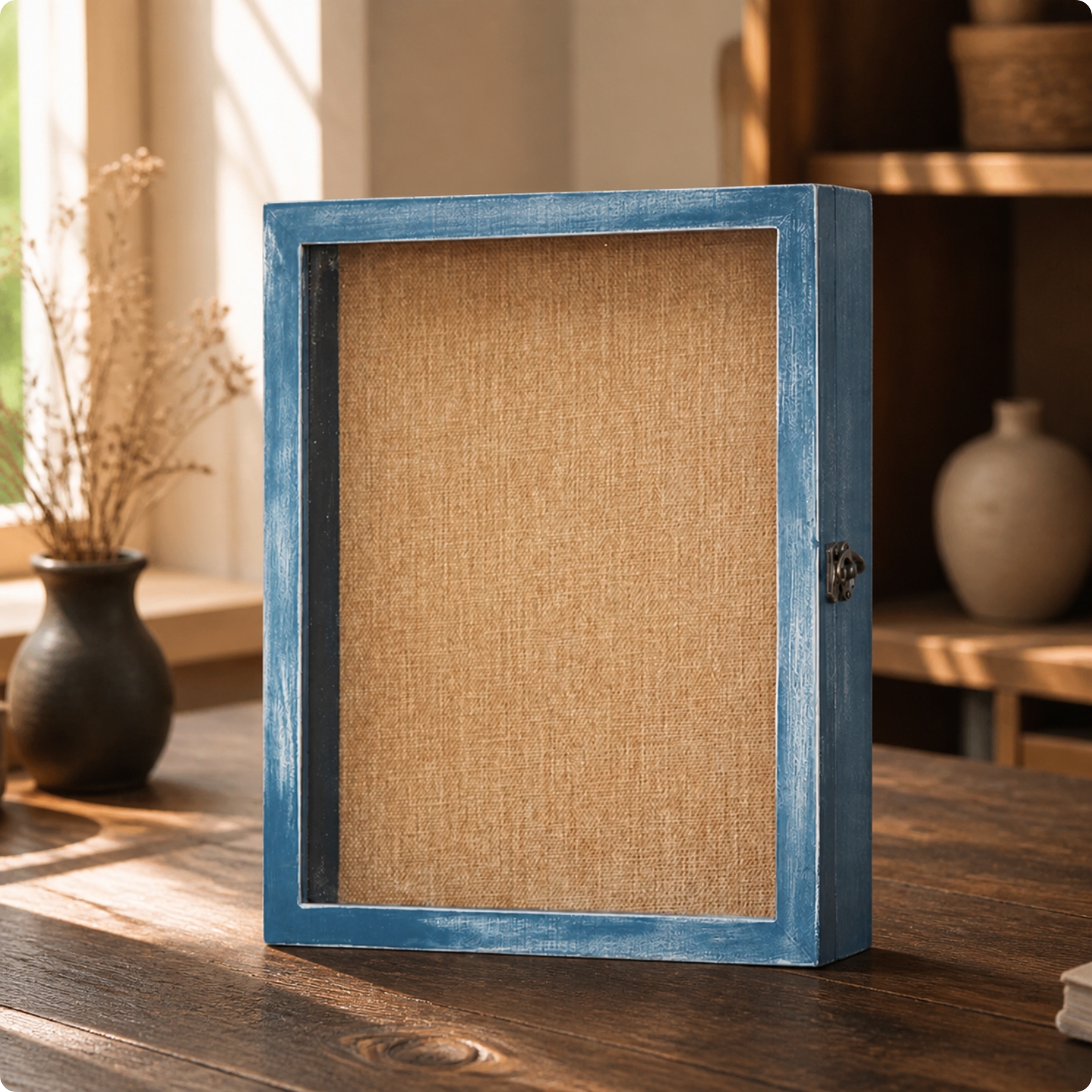 Wood Shadow Box with Clear Acrylic Front Tabletop Shadowbox Display Case Deep