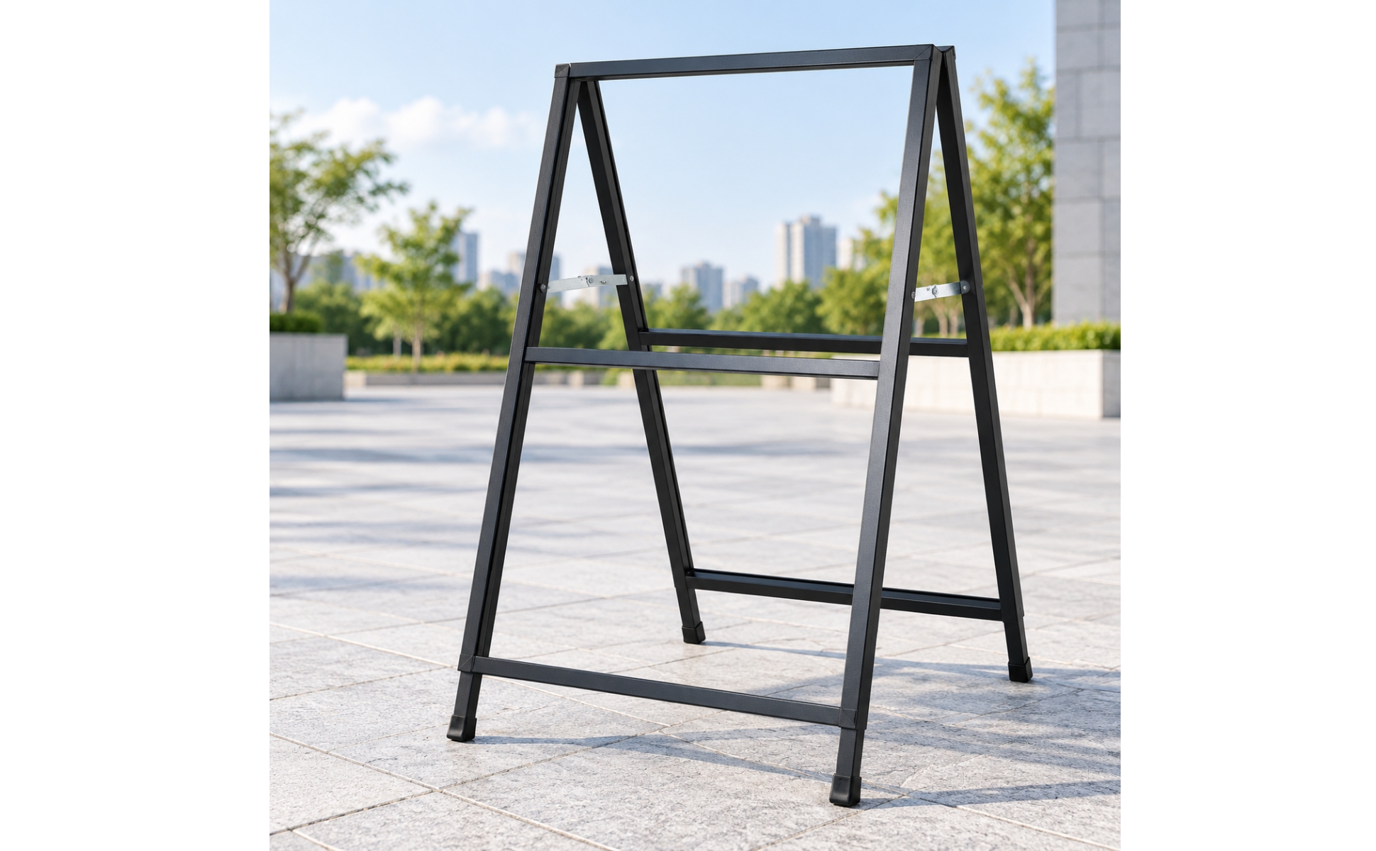 Folding Triangular Frame Poster Display Stand Fully Assembled for Events