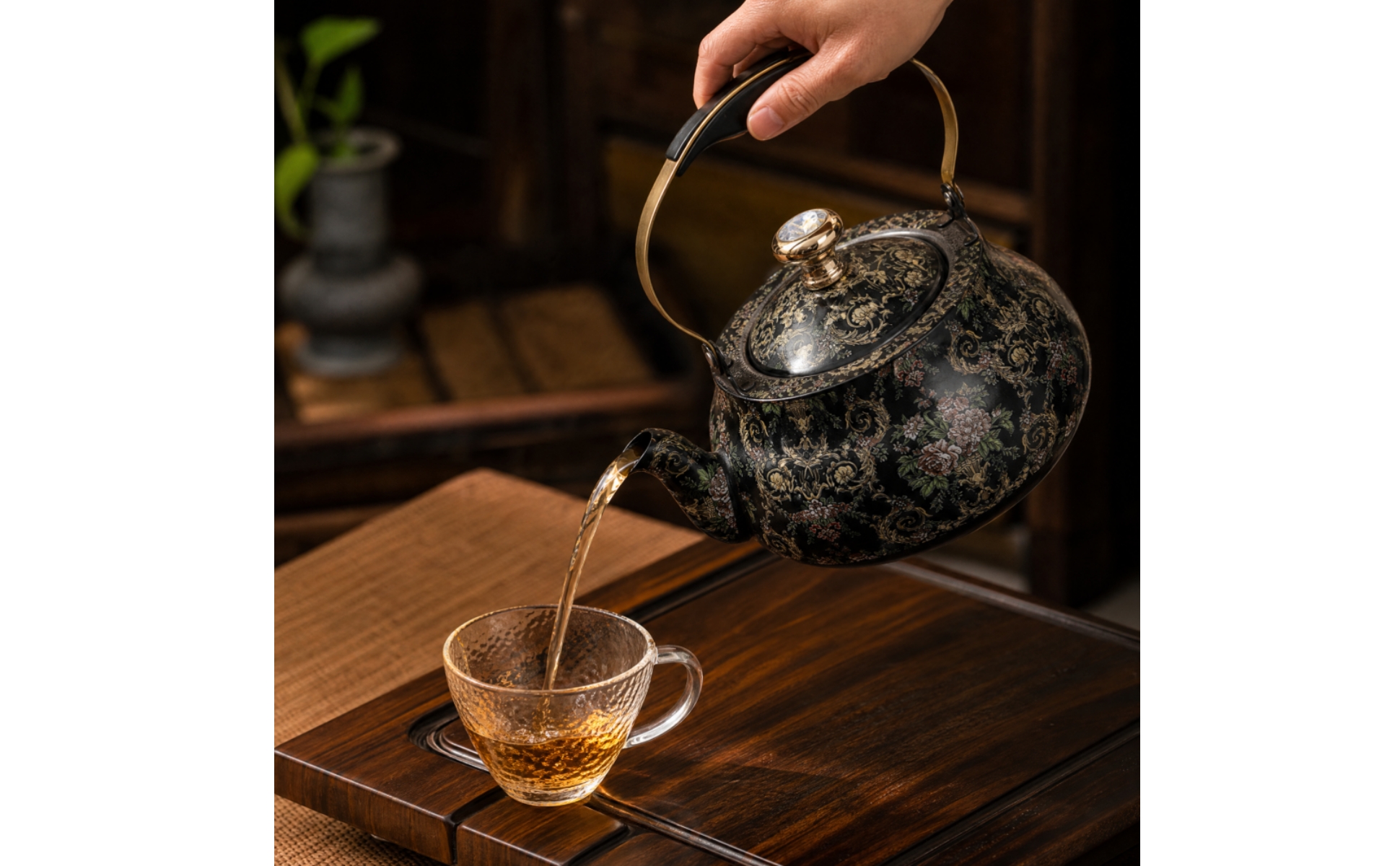 Teekanne mit Infuser rostfrei Edelstahl-Teekanne mit Tee-Ei leicht zu reinigen