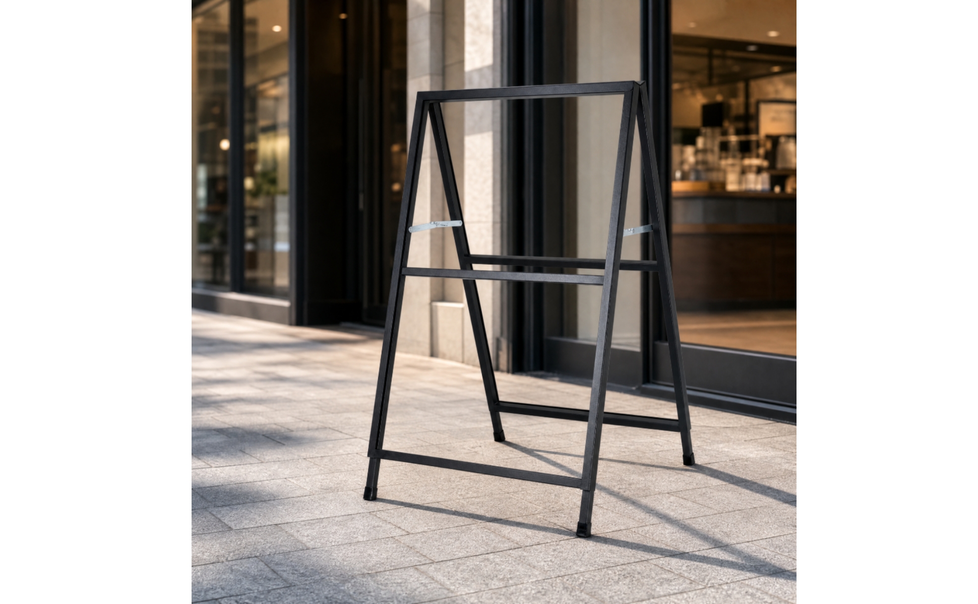 Folding Triangular Frame Poster Display Stand Fully Assembled for Events