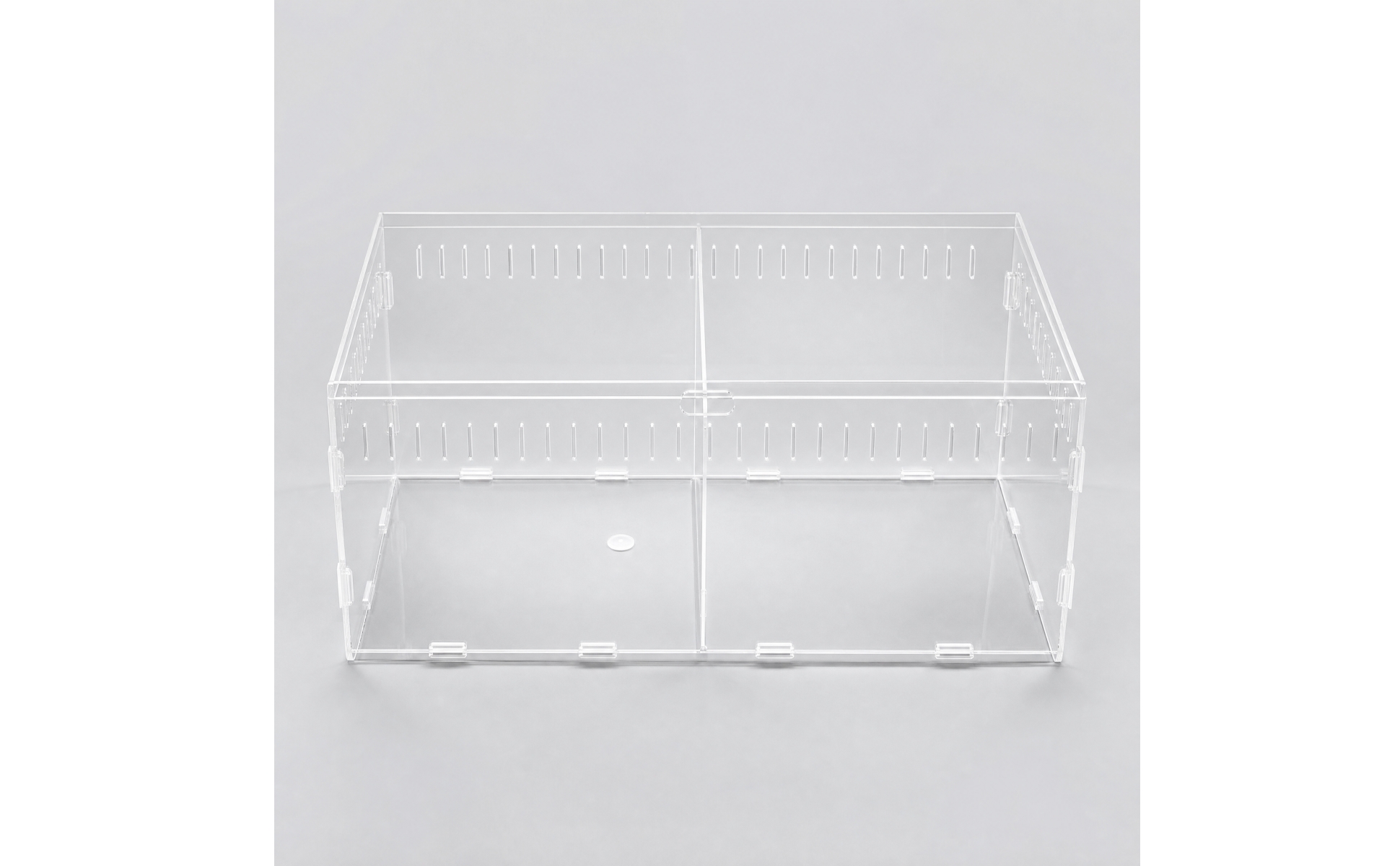 Transparent Acrylic Reptile Enclosure Divided Interior for Home Hobby Rooms