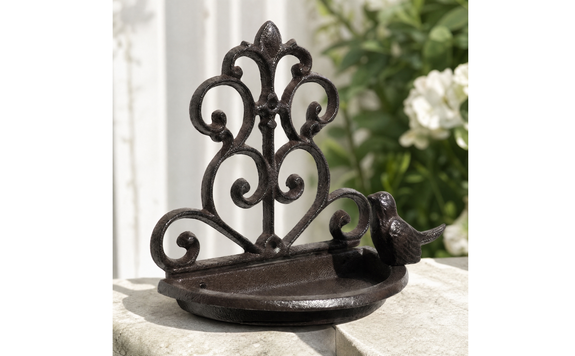 Cast ironcladMounted Decorative Bird Feeder Space-Saving for Patio, Entryway