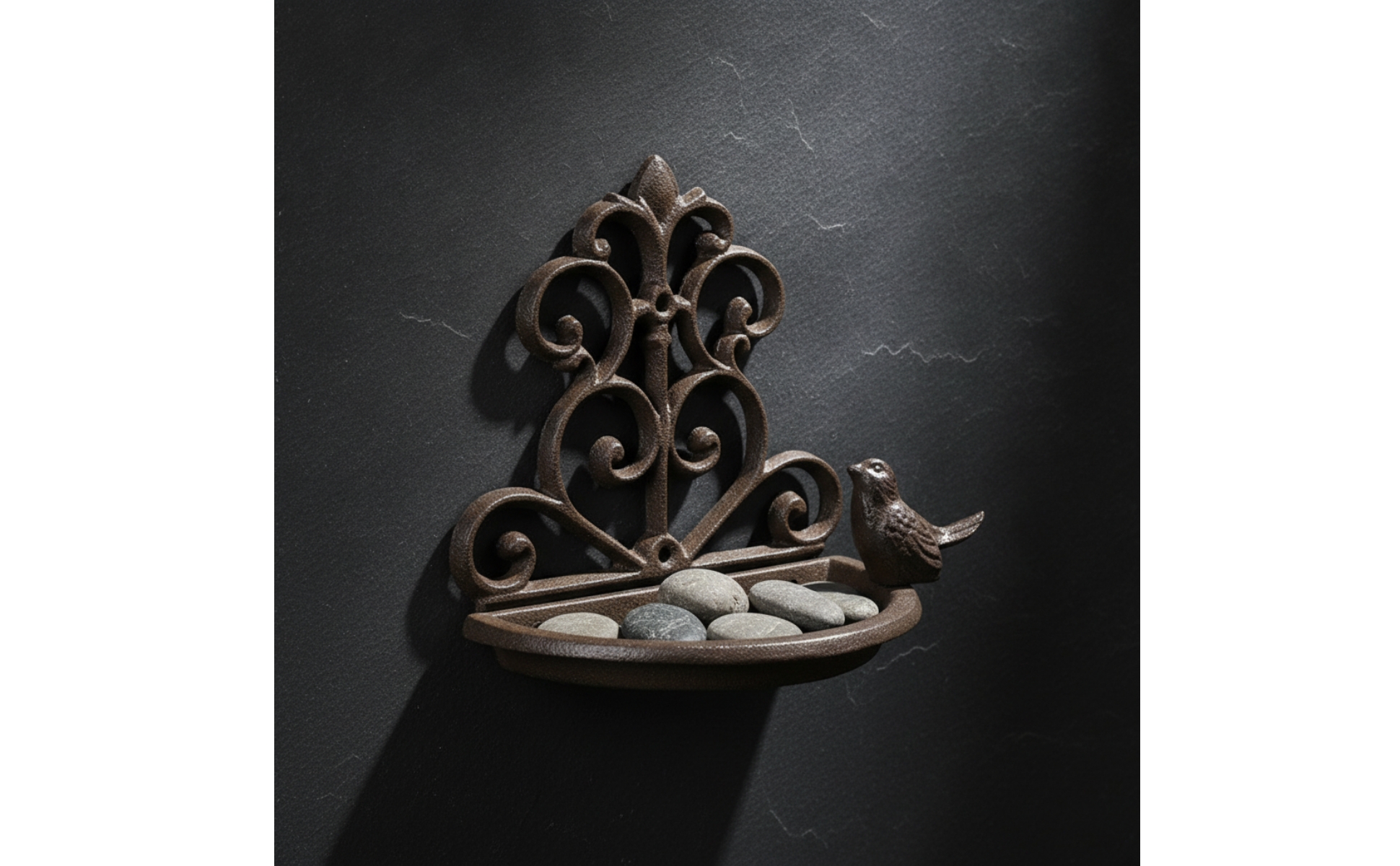Cast ironcladMounted Decorative Bird Feeder Space-Saving for Patio, Entryway