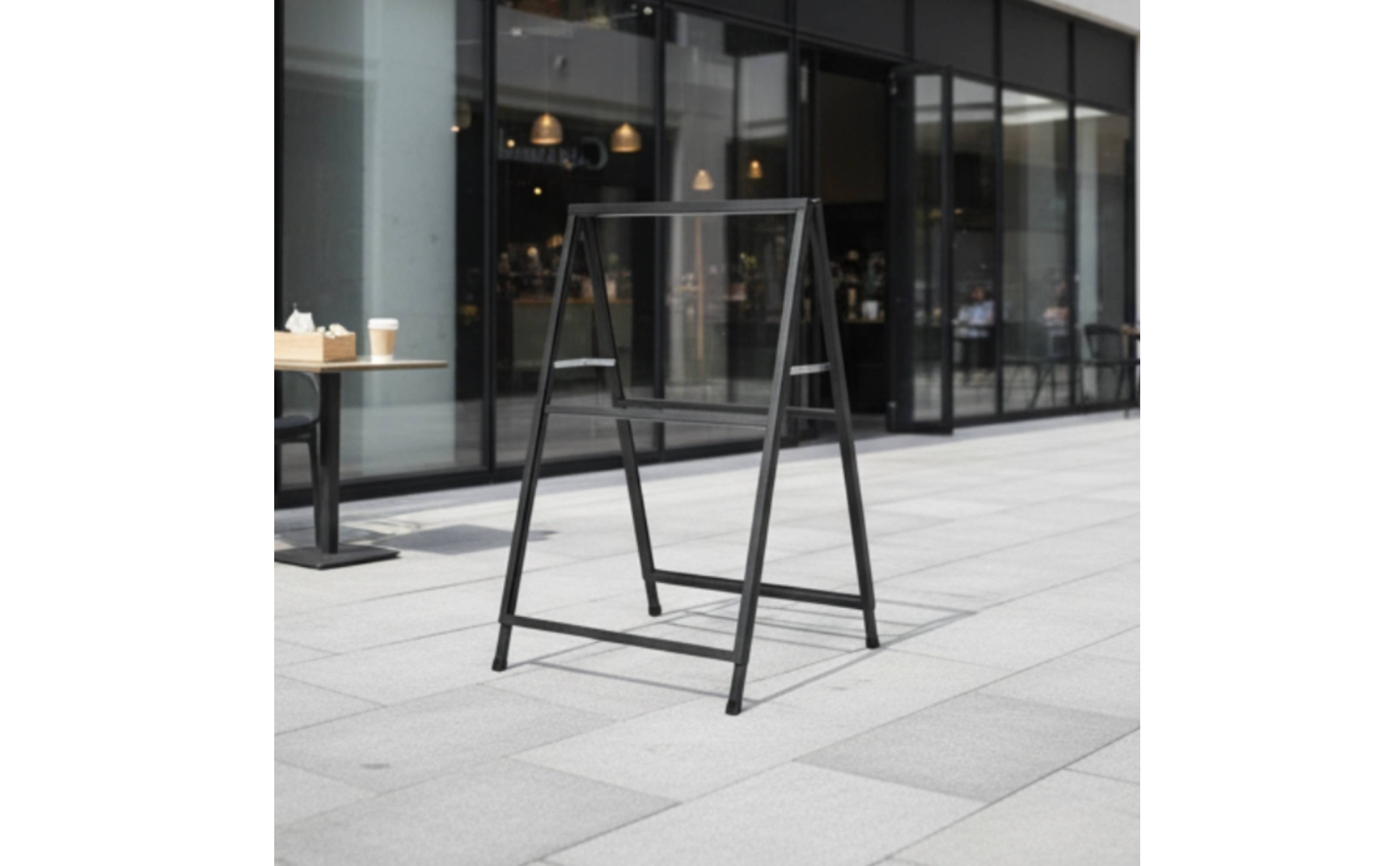 Folding Triangular Frame Poster Display Stand Fully Assembled for Events