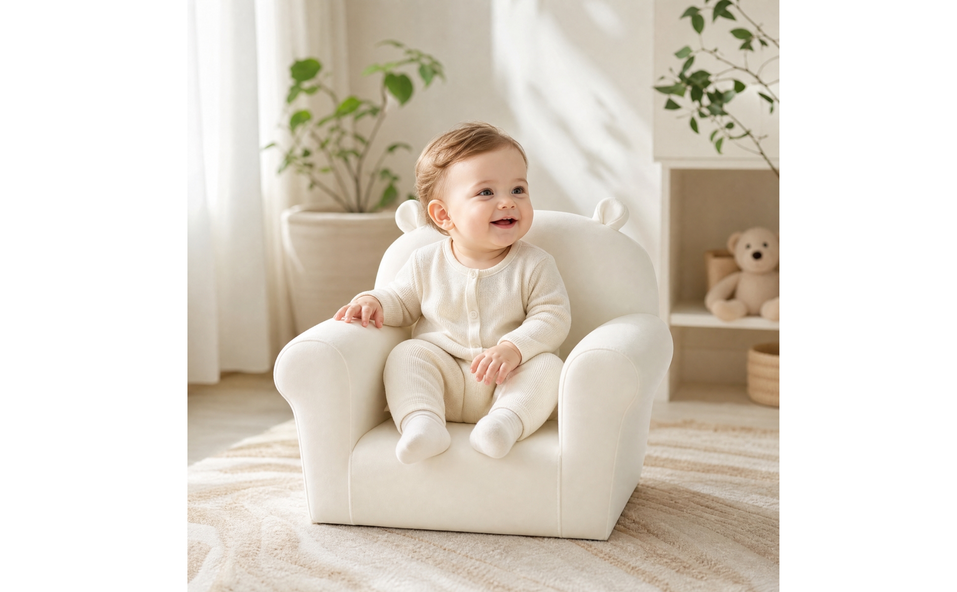 Children's Sofa Chair High-Density Sponge Baby Armchair with Pillow Soft