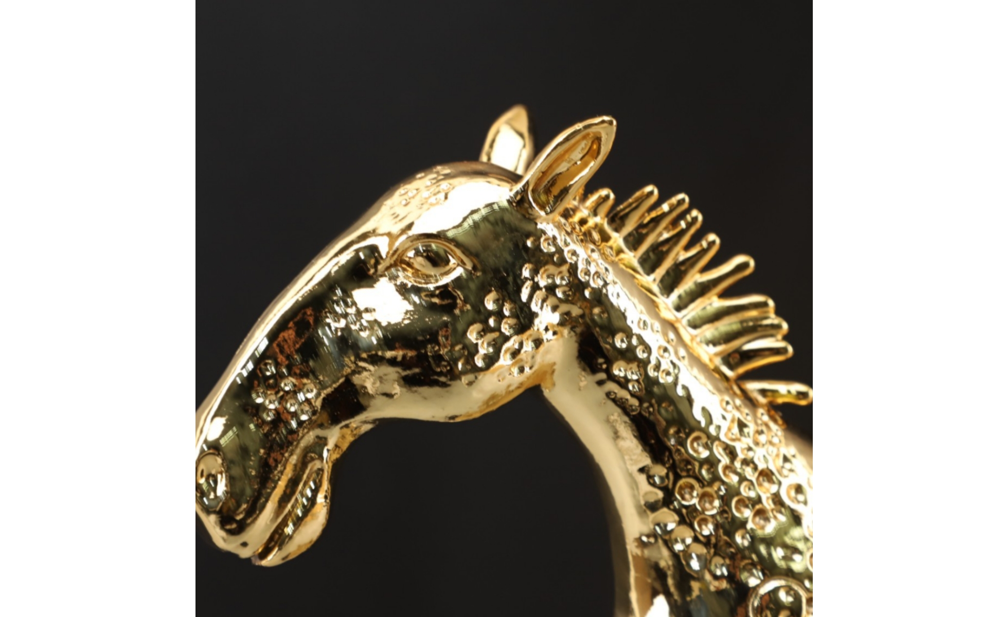Winged Horse Figurine with Black Base Textured Brass Winged Horse Figurine