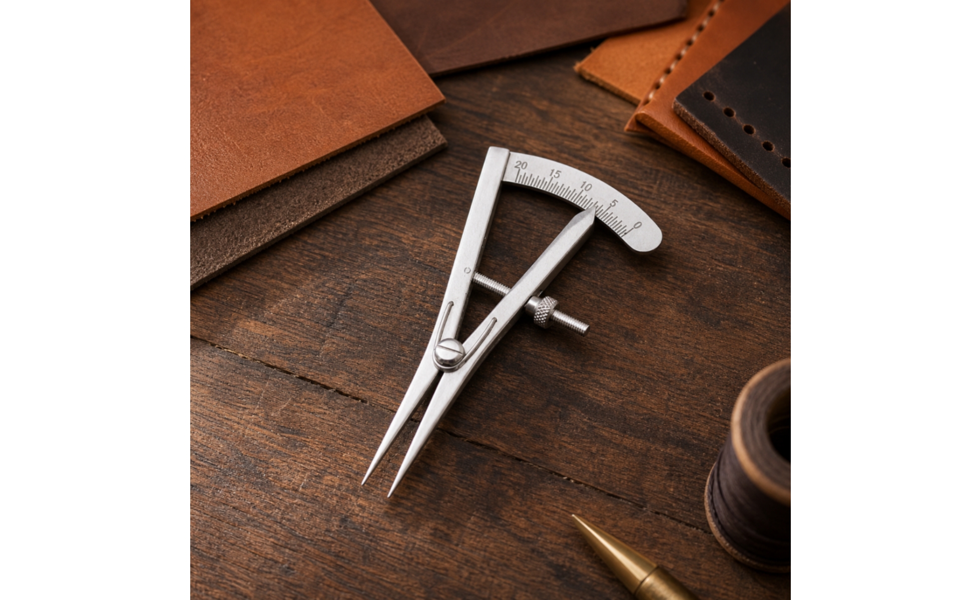 Miniature Metal Spacing Gauge Compact Adjustable Leather Spacing Tool Tip