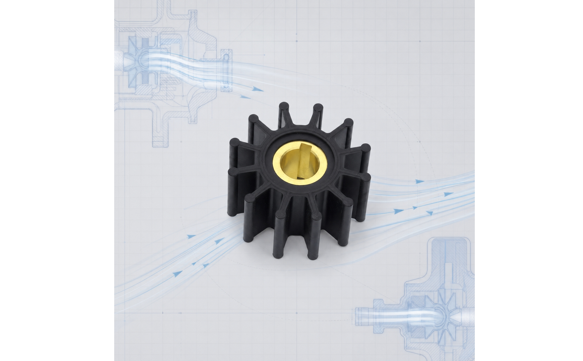 Pump Part Marine Water Pump Impeller for Engine Cooling System Repair