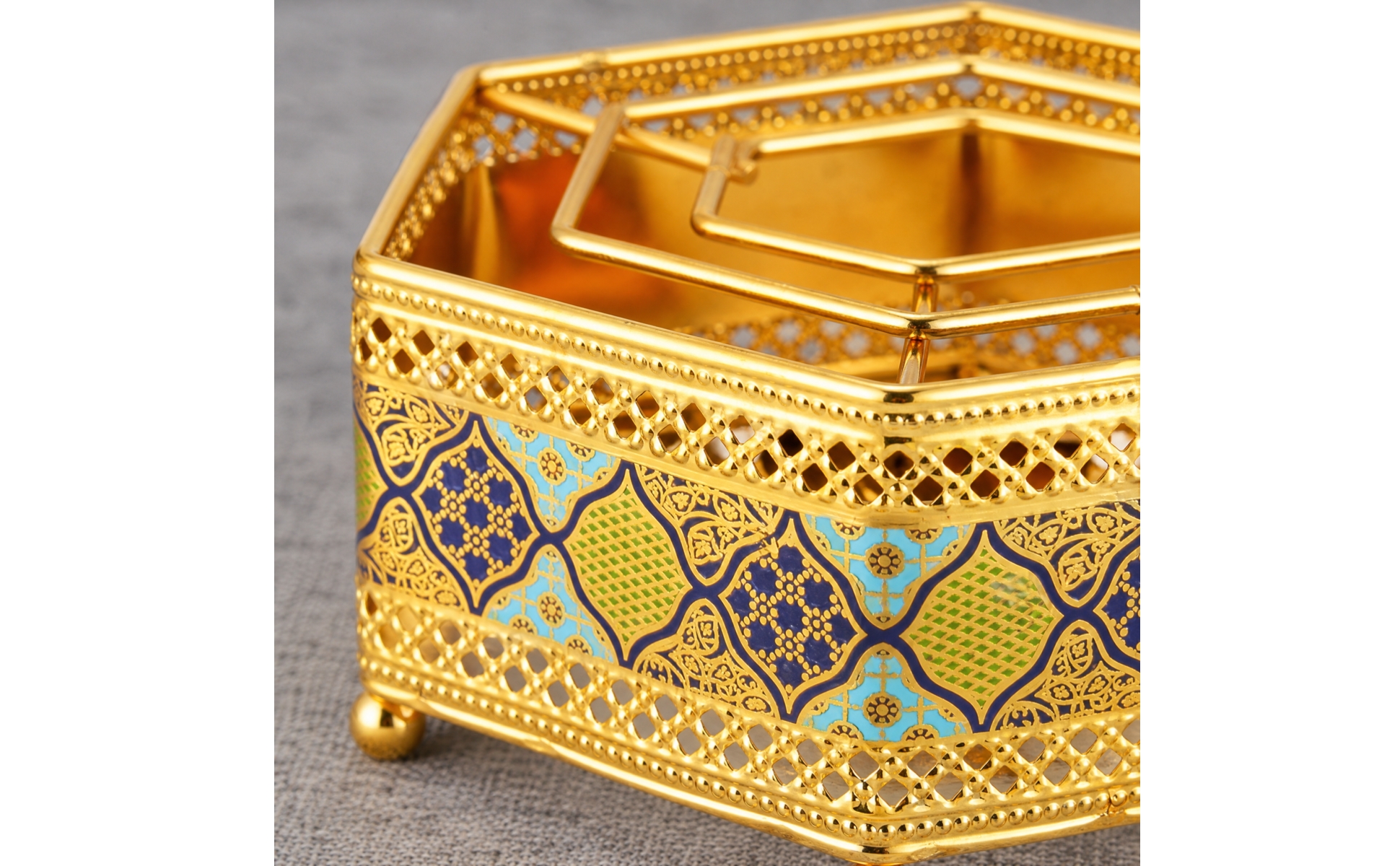 Teapot Warmer Ornamental Hexagonal Iron Tea Warmer Decorative for Dining Areas