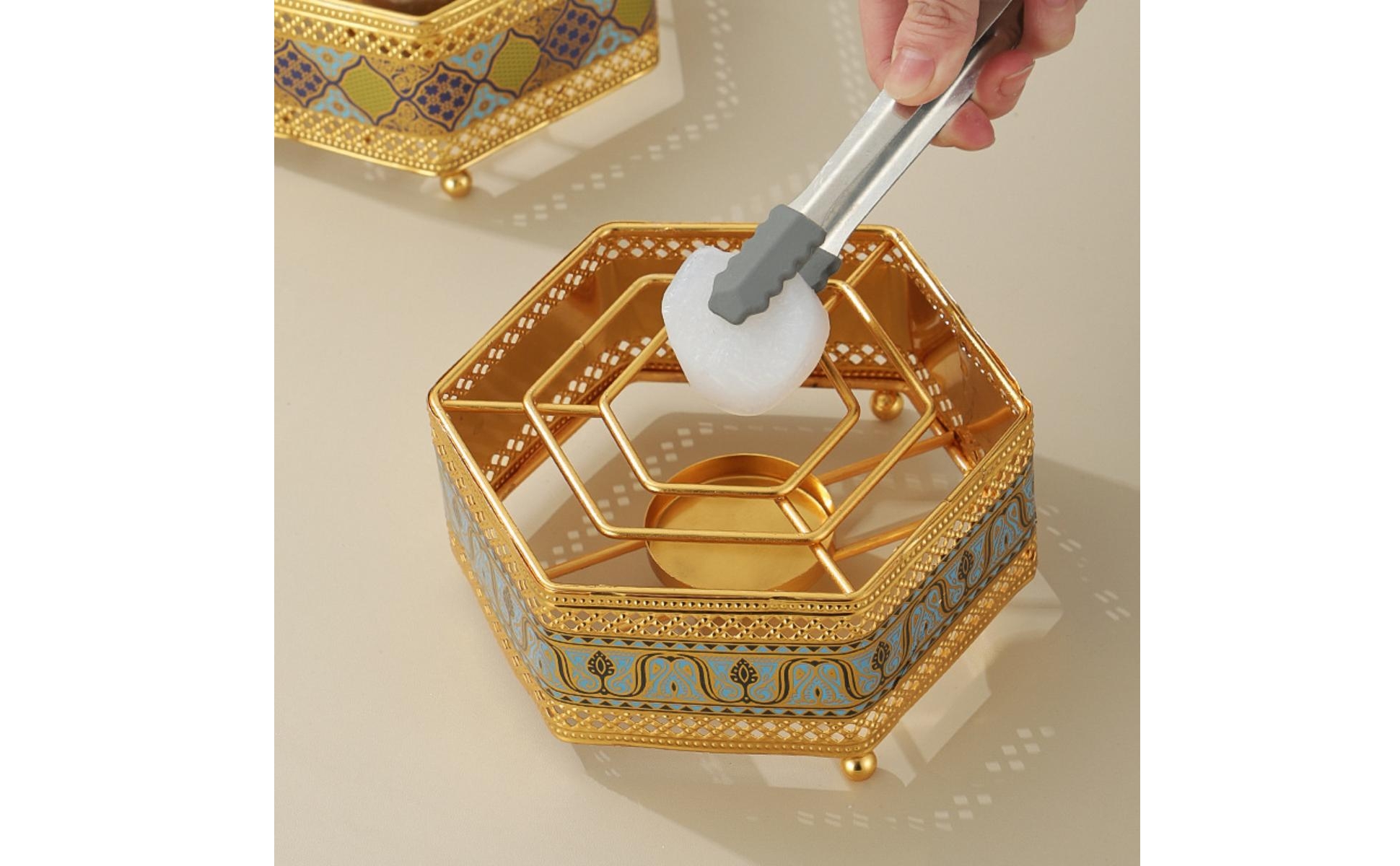Teapot Warmer Ornamental Hexagonal Iron Tea Warmer Decorative for Dining Areas