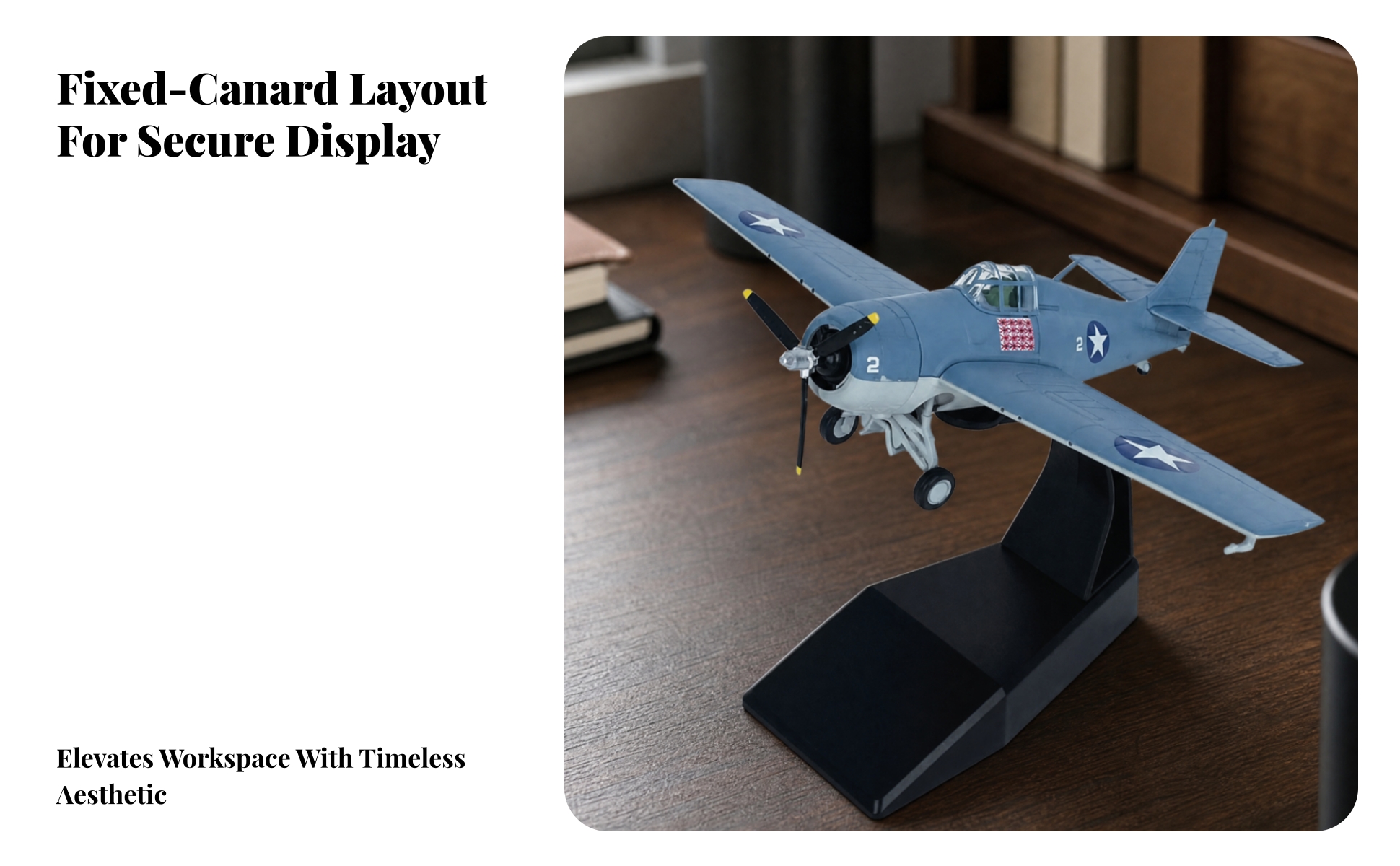 WW2 US Fighter Plane Model Pre-Built 1:72 Scale F4F Carrier Fighter Model