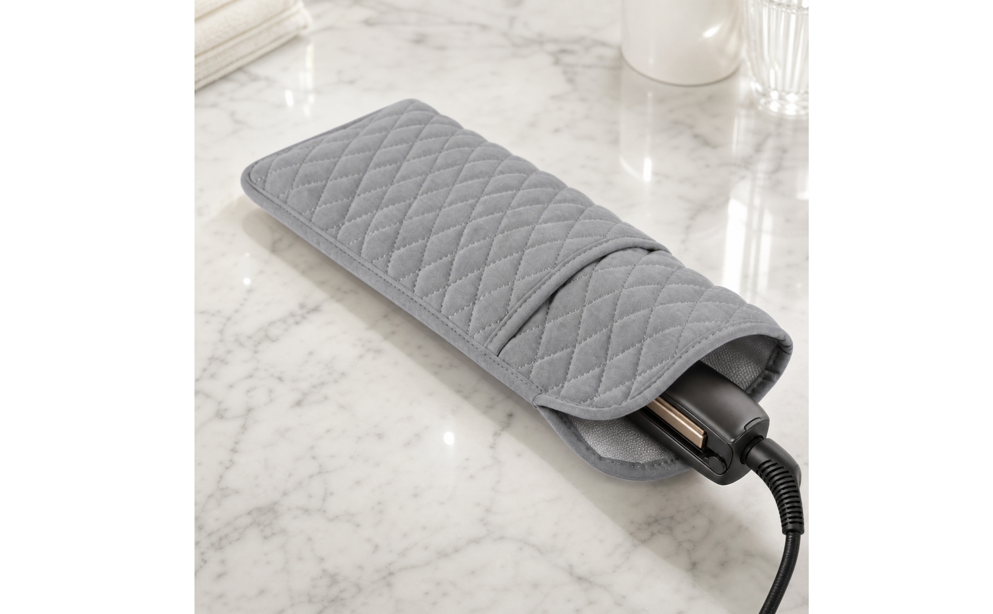 Hair Straightener Pouch with Heat Lining Insulated for Bathroom, Gym, Travelers