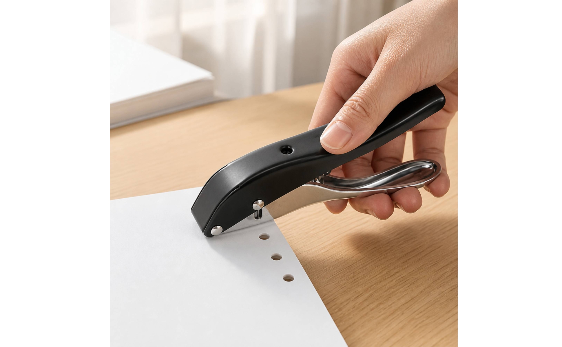 Single-Hole Paper Punch Compact Manual Single-Hole Punch Portable for Crafters
