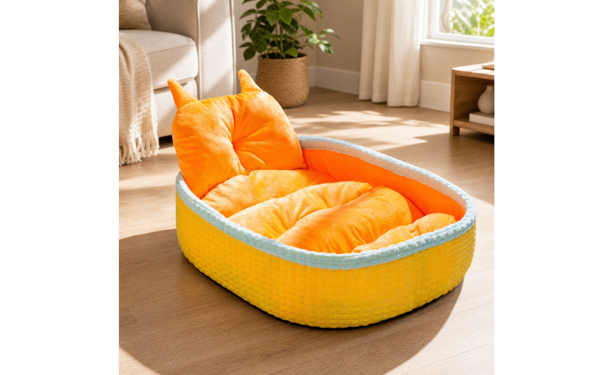 Lit avec Coussin Amovible Confortable Panier avec Bords Rembourrés Fermé
