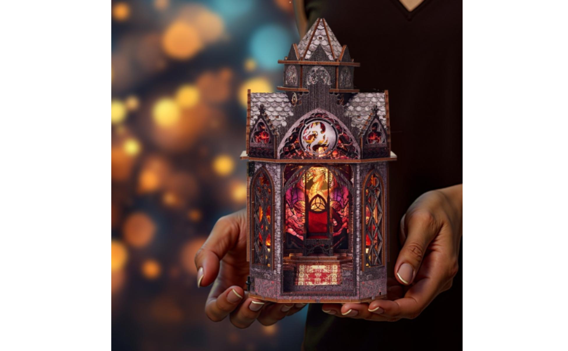 Gothic Dragon Castle Structure Model Illuminated Dragon Structure Model 3D