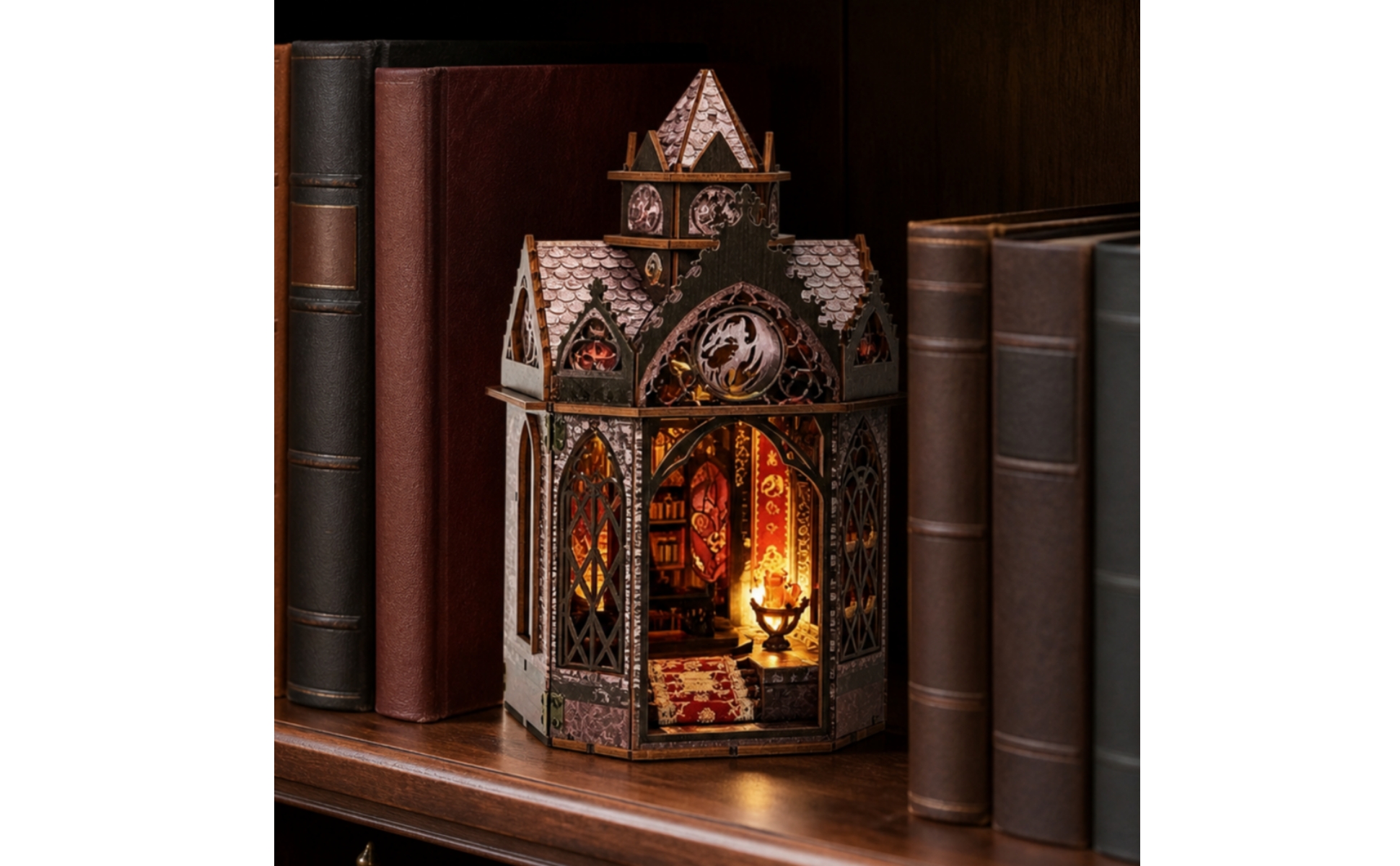 Gothic Dragon Castle Structure Model Illuminated Dragon Structure Model 3D