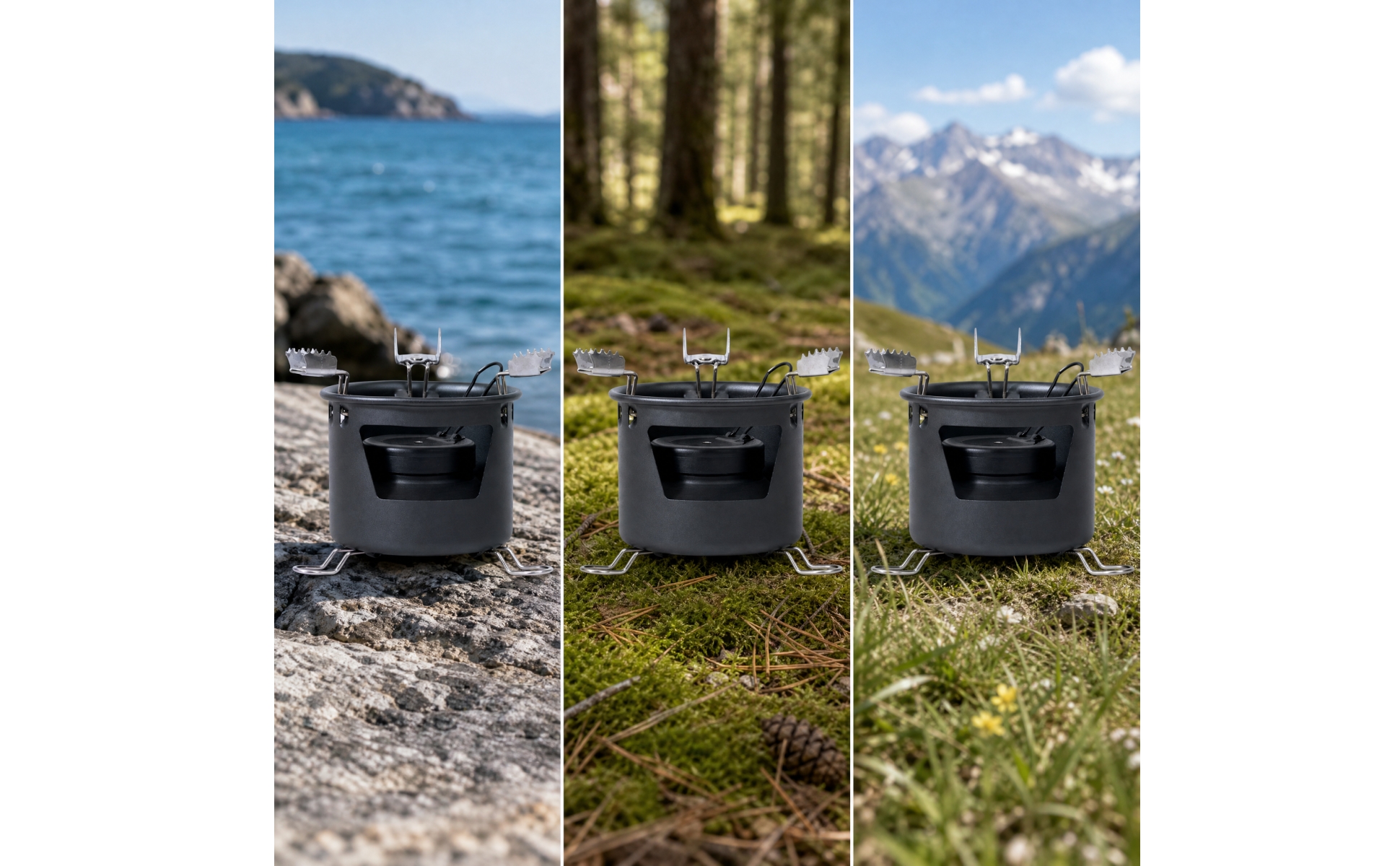 Split-Type Liquid Cooker Windproof Foldable Cooker with Windscreen