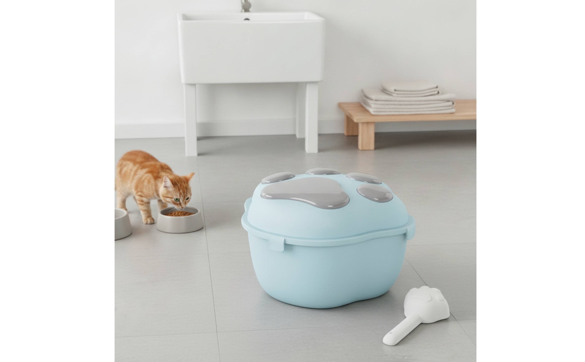 PP Pet Food Storage Bin Moisture-Resistant Pet Food Bin with Scoop Easy to Clean