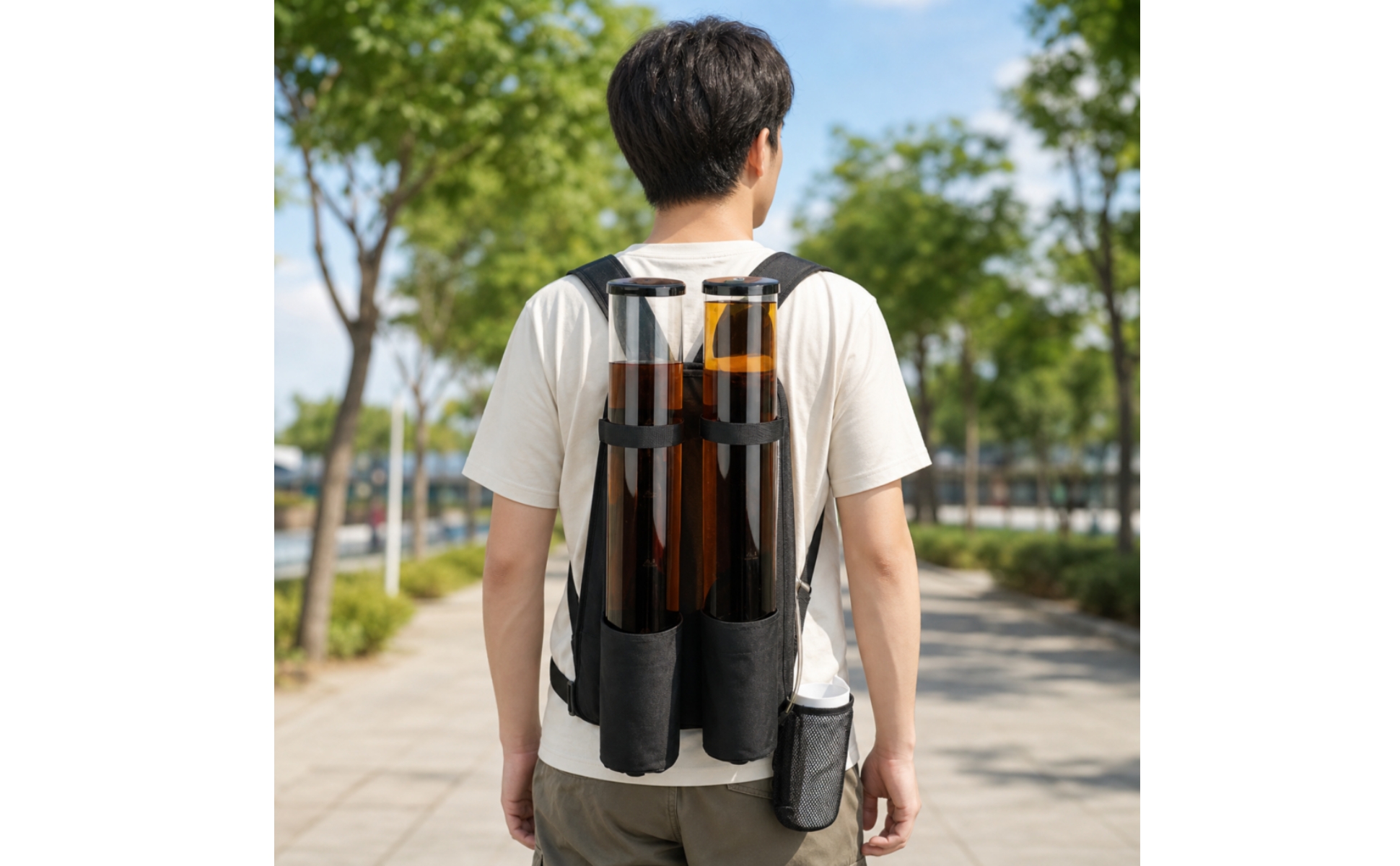 Backpack Beer Dispenser with Hoses Transparent for Festivals, Festival Attendees