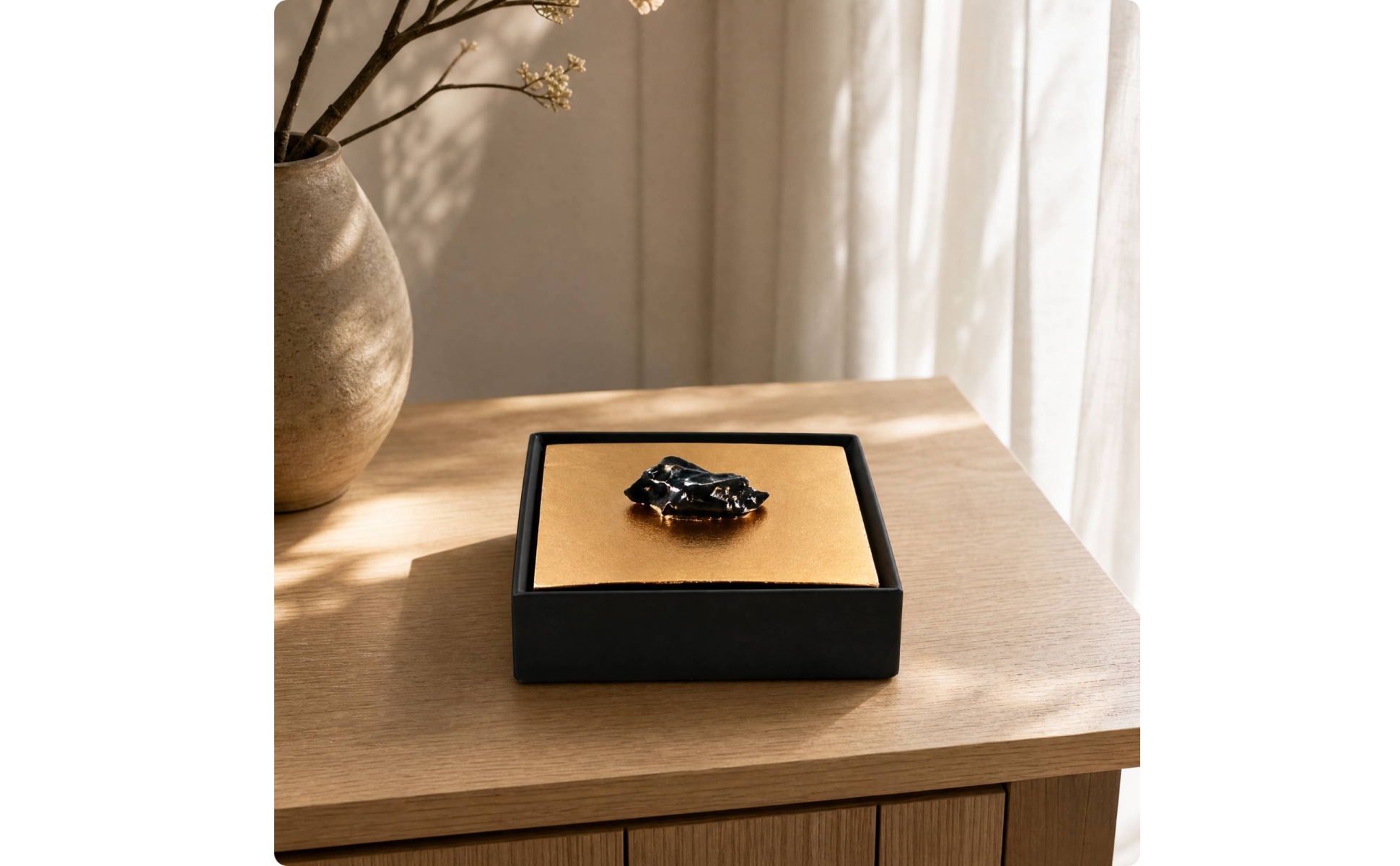 Geometrische Dekorationsbox aus Kunstharz hochwertig für Kommode, Arbeitszimmer