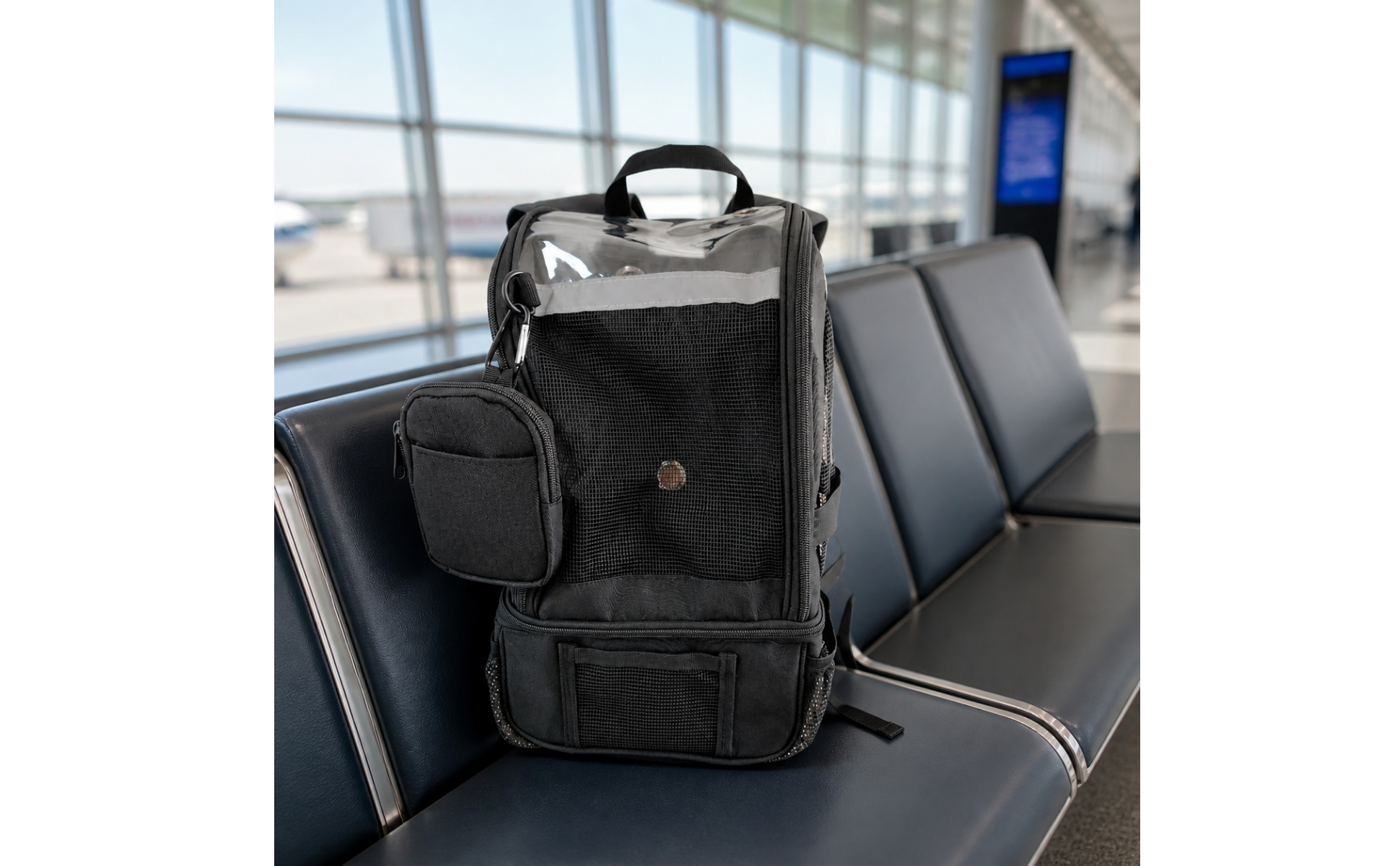 Sac à Dos avec Fenêtre Transparente Portable pour Voyage, Sorties Quotidiennes