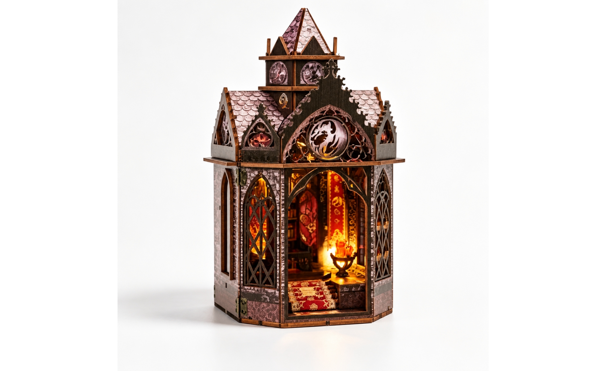 Gothic Dragon Castle Structure Model Illuminated Dragon Structure Model 3D