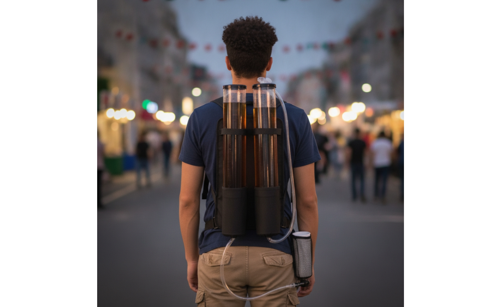 Backpack Beer Dispenser with Hoses Transparent for Festivals, Festival Attendees
