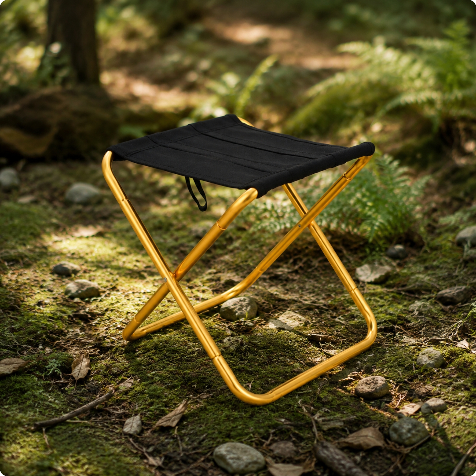 Tragbarer Klapphocker mit Stoffsitz tragbar für Camping, Angeln