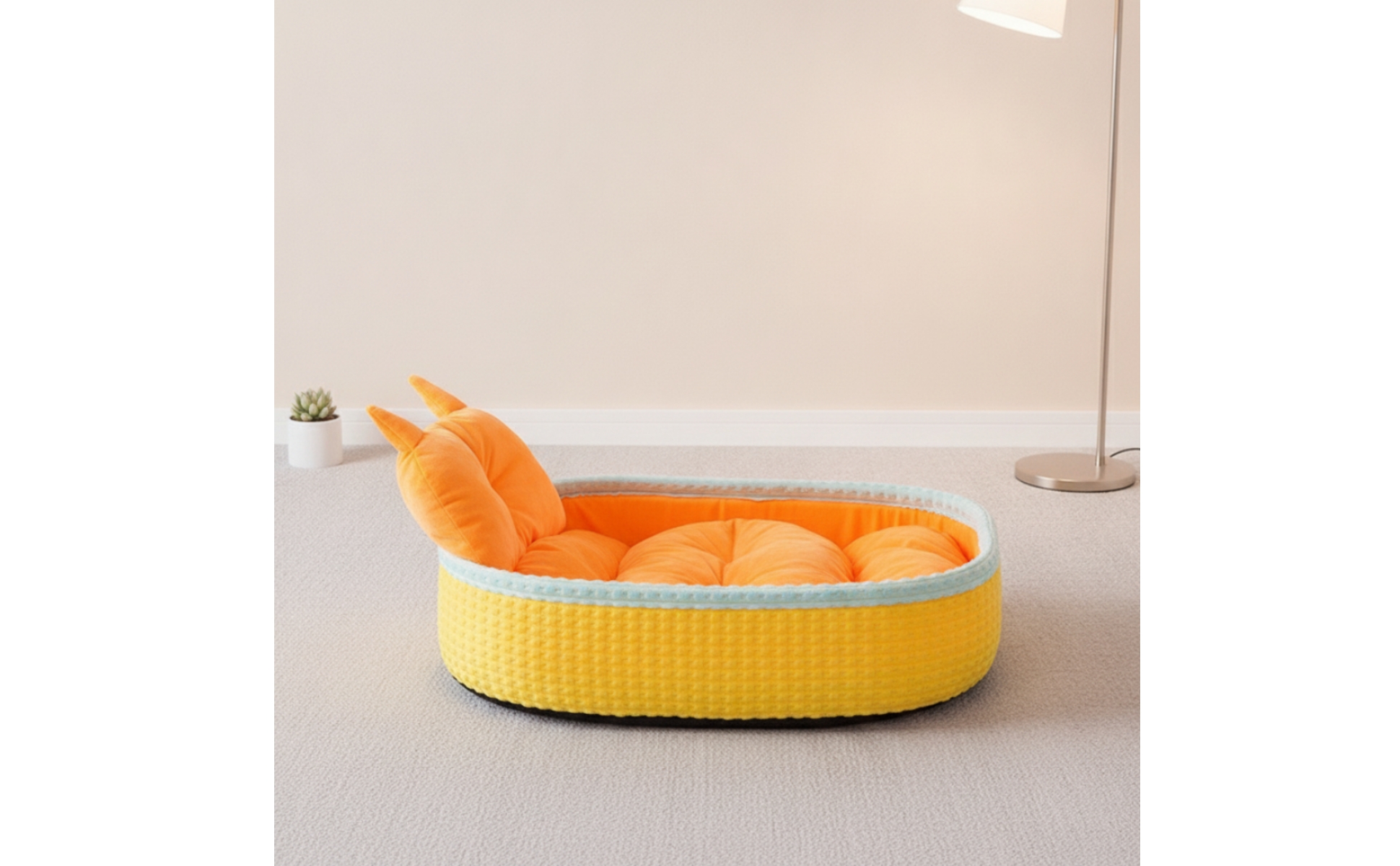 Lit avec Coussin Amovible Confortable Panier avec Bords Rembourrés Fermé