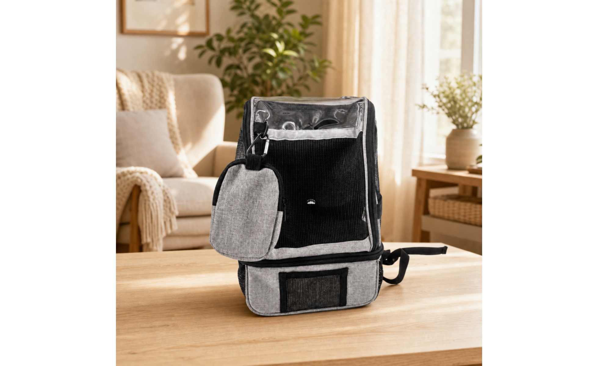 Sac à Dos avec Fenêtre Transparente Portable pour Voyage, Sorties Quotidiennes