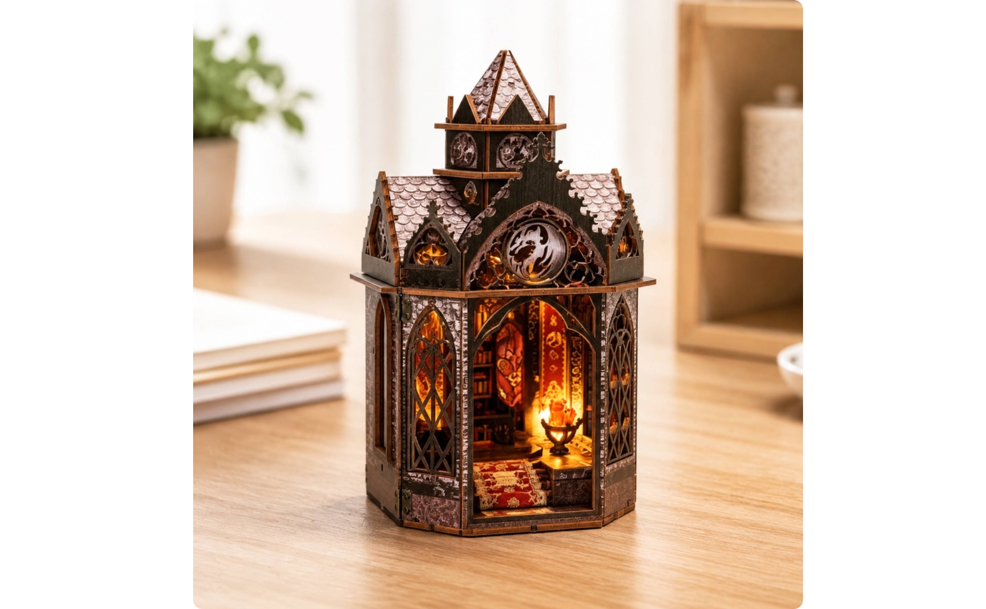 Gothic Dragon Castle Structure Model Illuminated Dragon Structure Model 3D