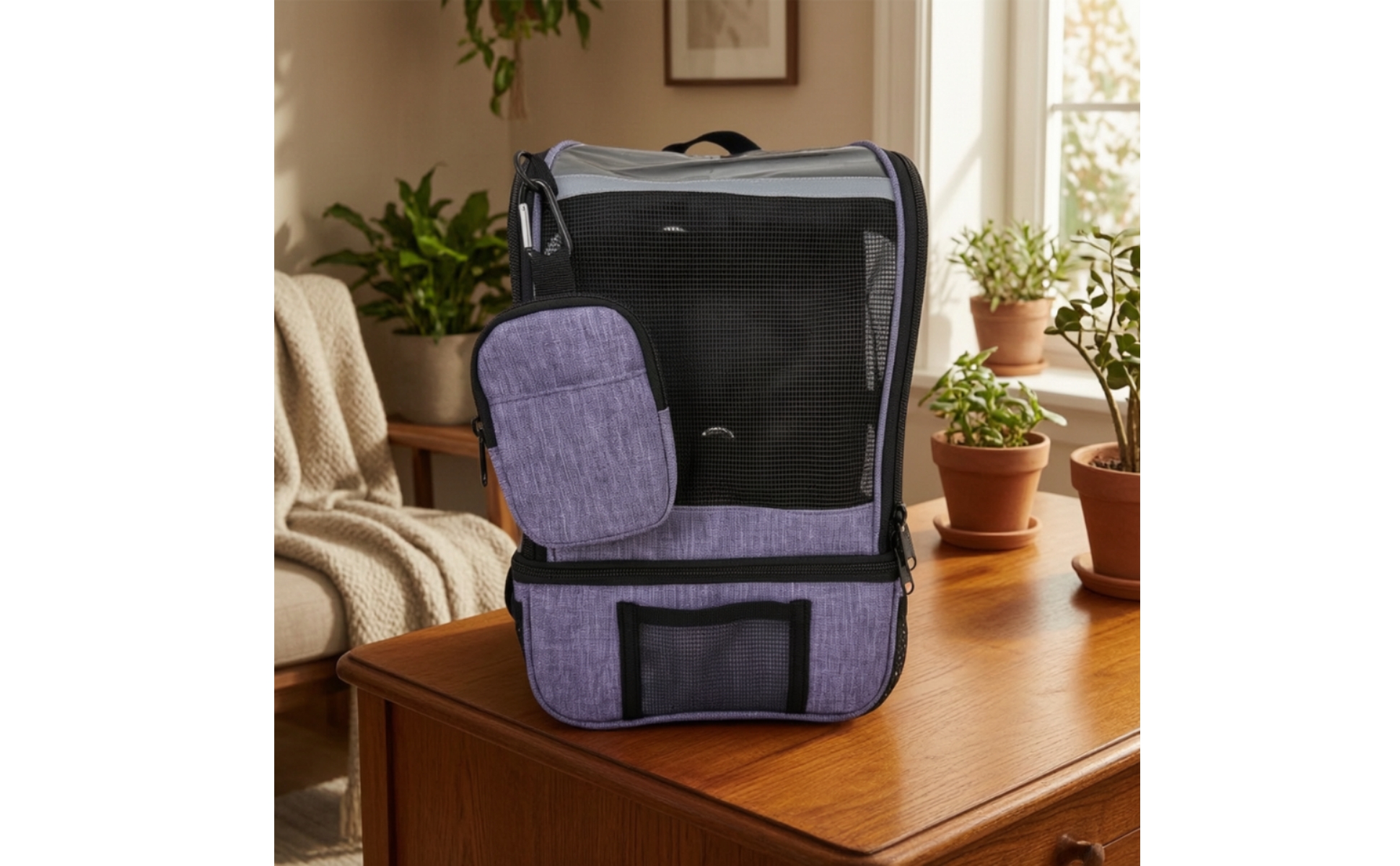 Sac à Dos avec Fenêtre Transparente Portable pour Voyage, Sorties Quotidiennes