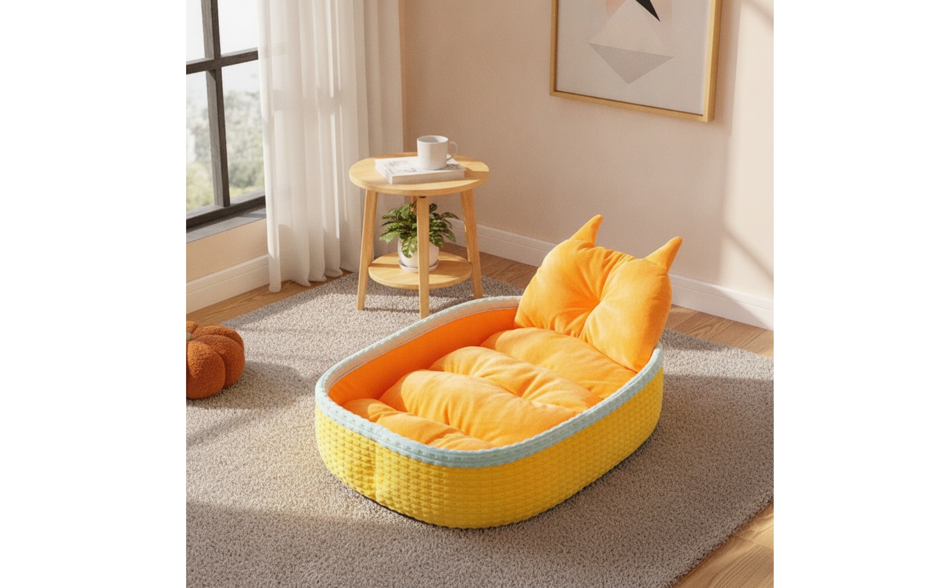 Lit avec Coussin Amovible Confortable Panier avec Bords Rembourrés Fermé
