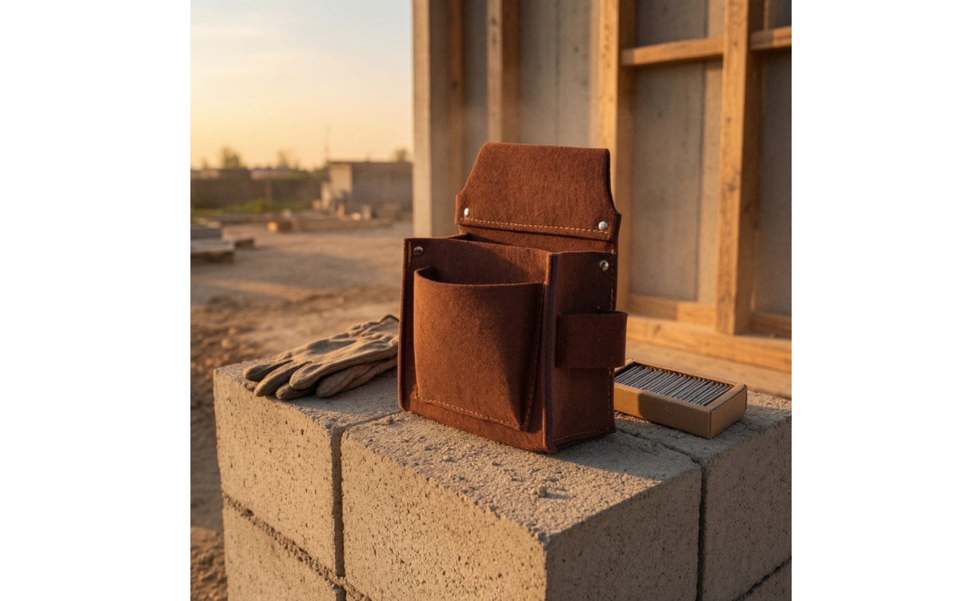 Thickened Tool Waist Pouch with Multiple Compartments Multi-Pocket for Builders