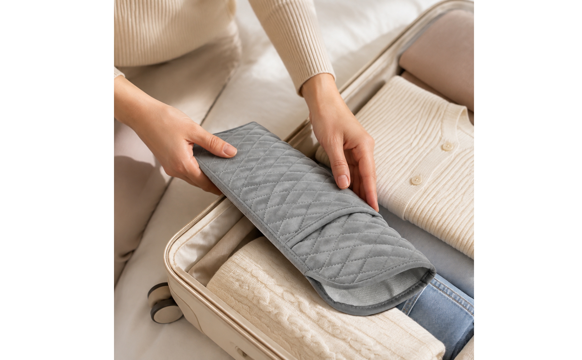 Hair Straightener Pouch with Heat Lining Insulated for Bathroom, Gym, Travelers