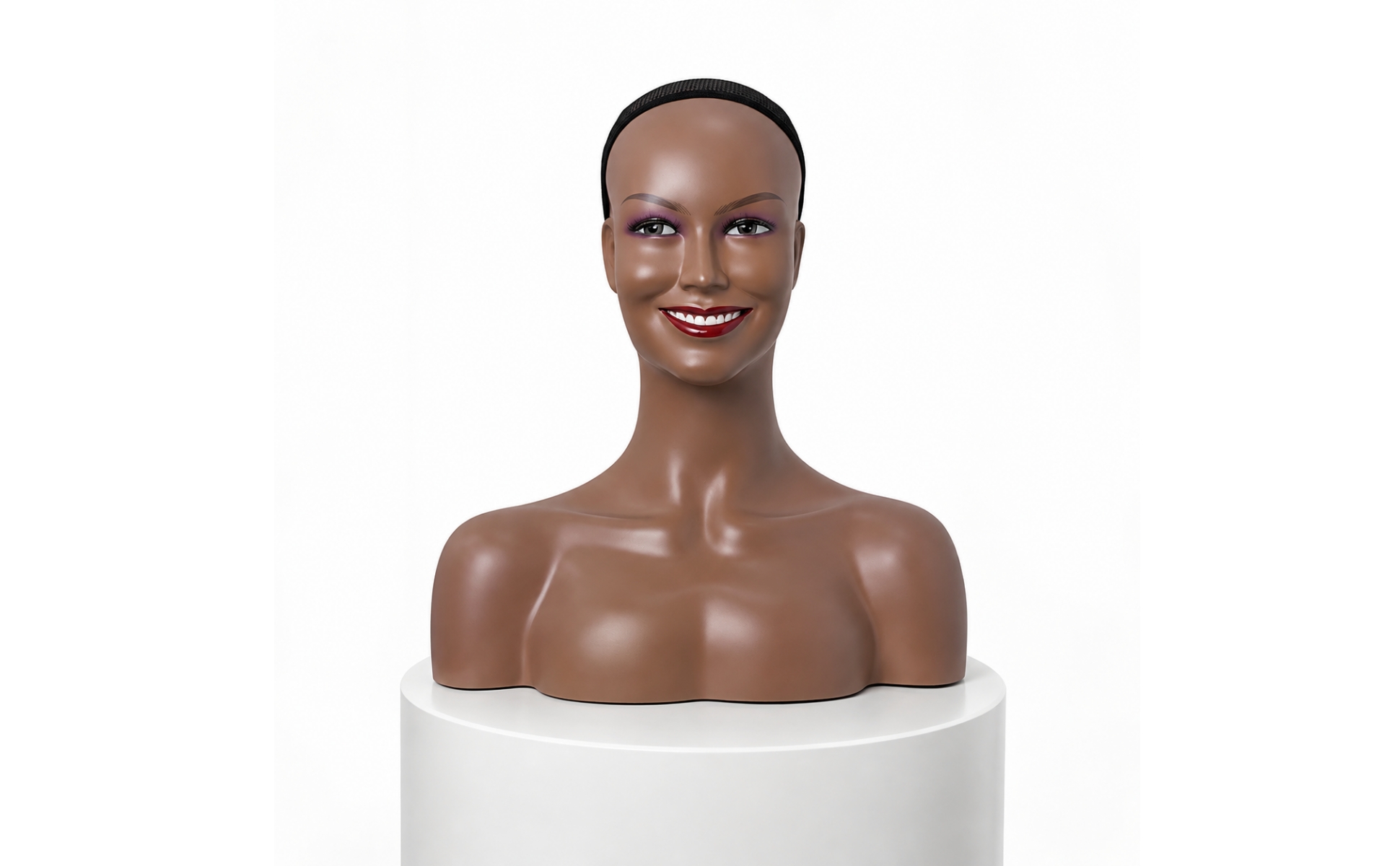 Mannequin Head with Netted Hairpiece Cap Defined Facial Features for Salon