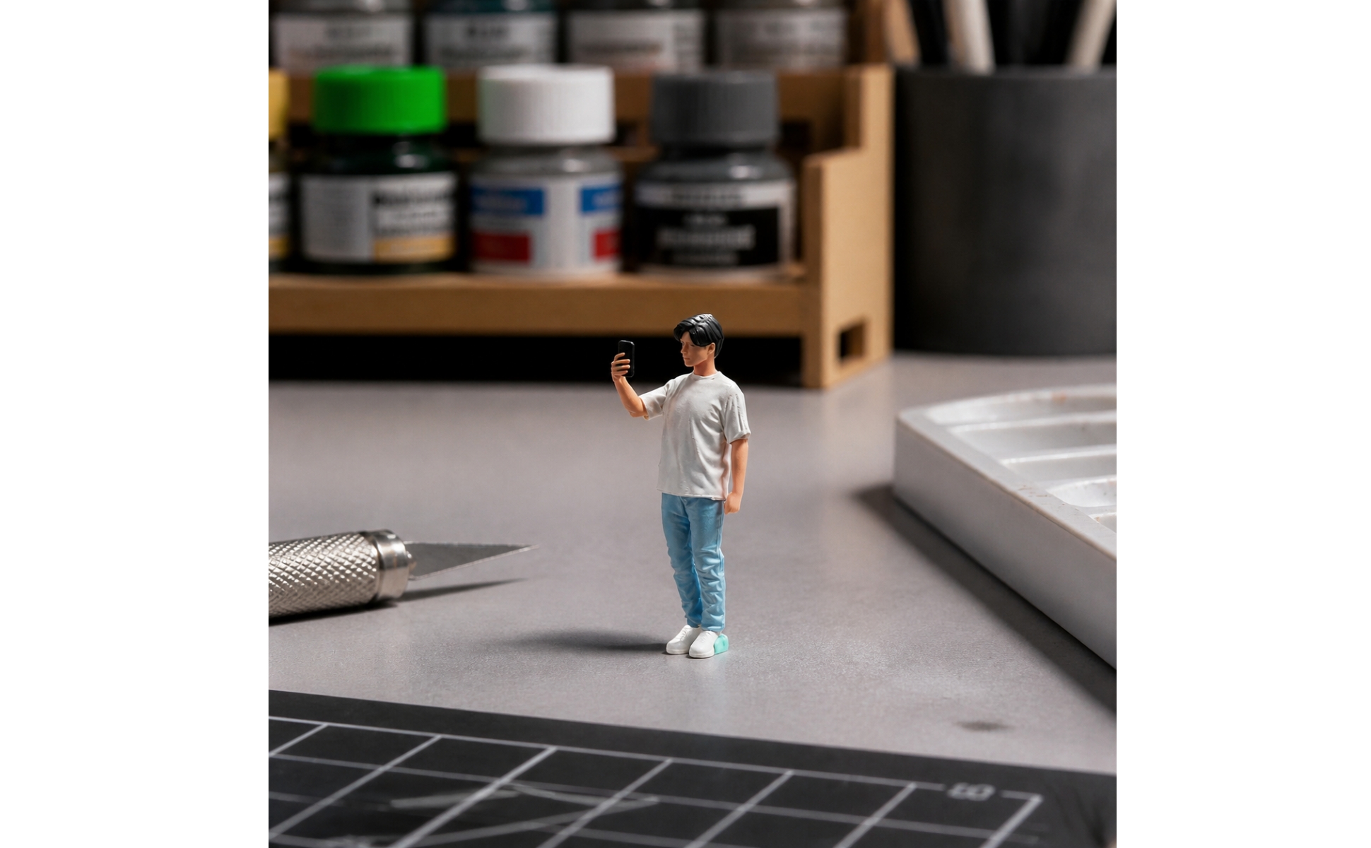 1/64 Scale Resin Miniature Figurines Semi-Handmade for Dioramas