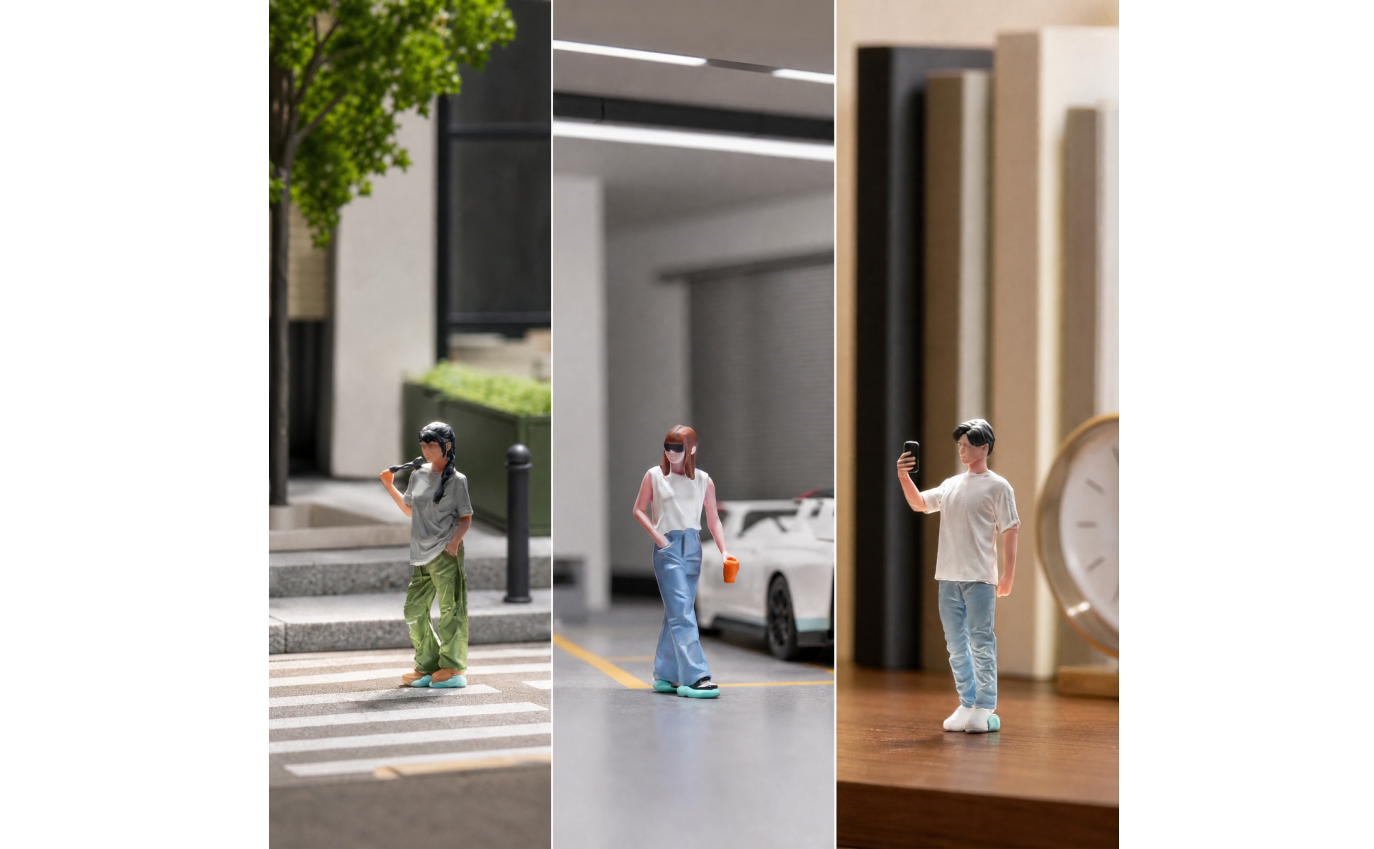 1/64 Scale Resin Miniature Figurines Semi-Handmade for Dioramas