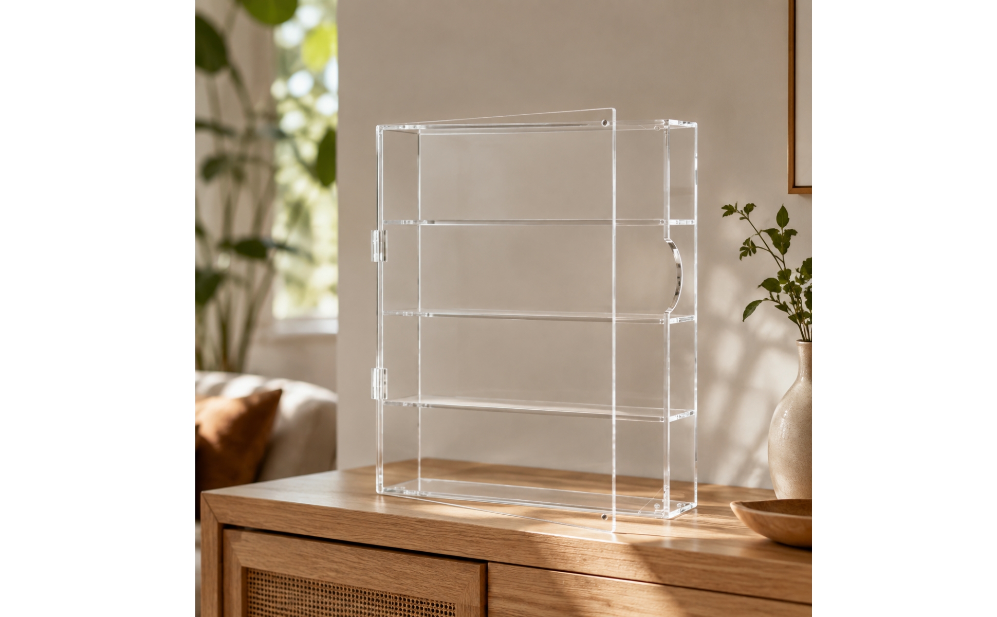 Dust-Proof Collectible Figure Display Cabinet Dustproof for Hobby Rooms, Offices