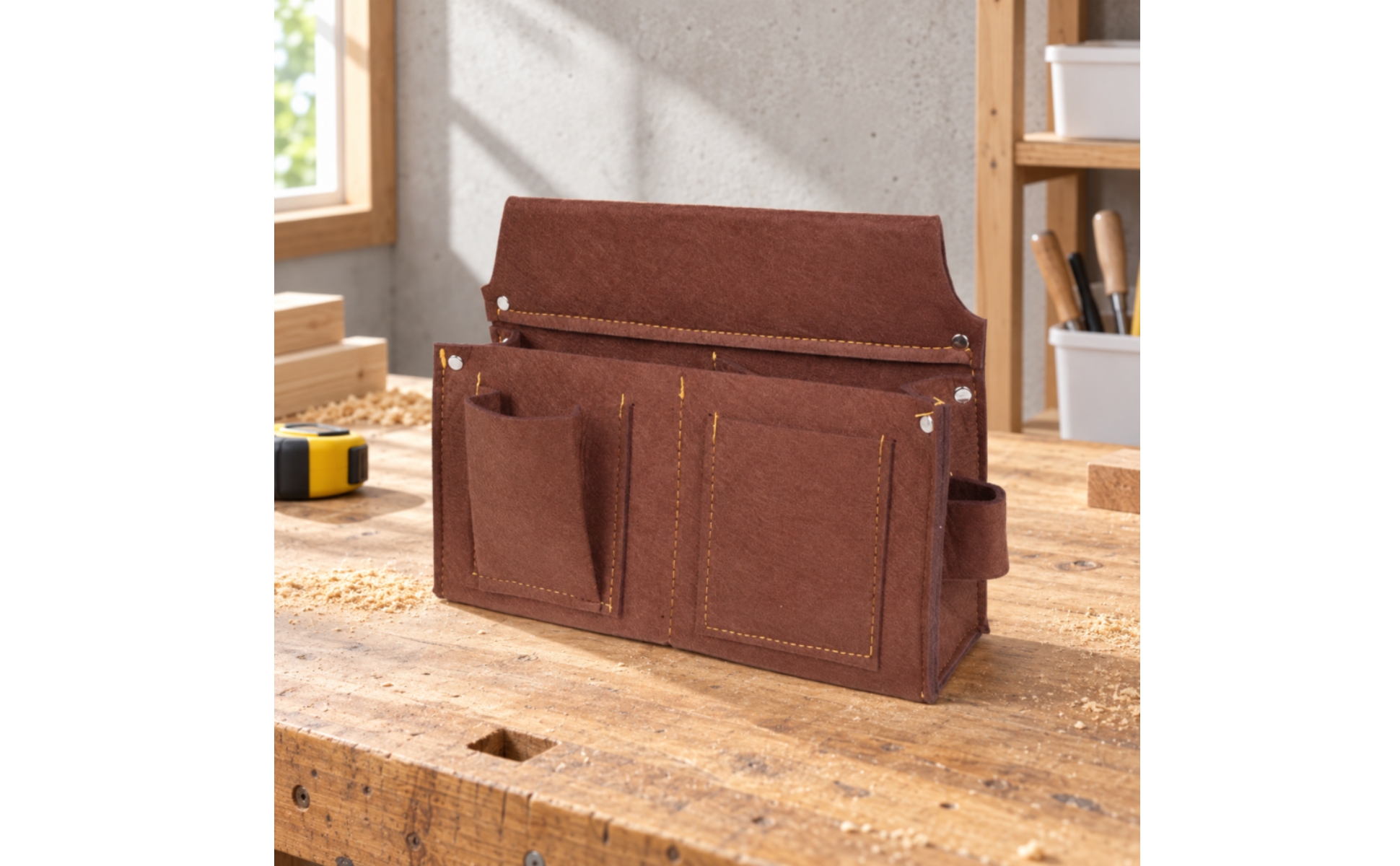 Thickened Tool Waist Pouch with Multiple Compartments Multi-Pocket for Builders