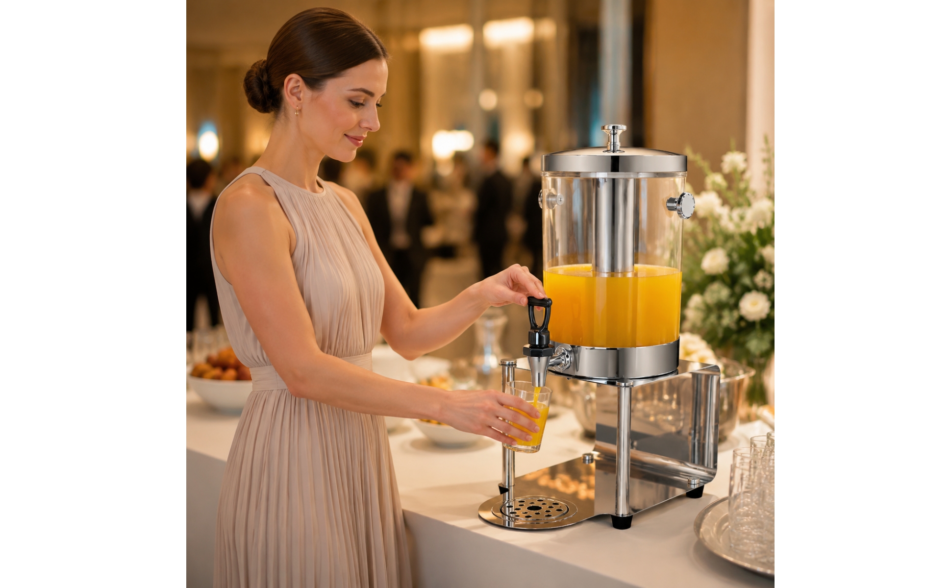 Stainless Steel Beverage Dispenser Commercial for Banquets, Weddings, Caterers