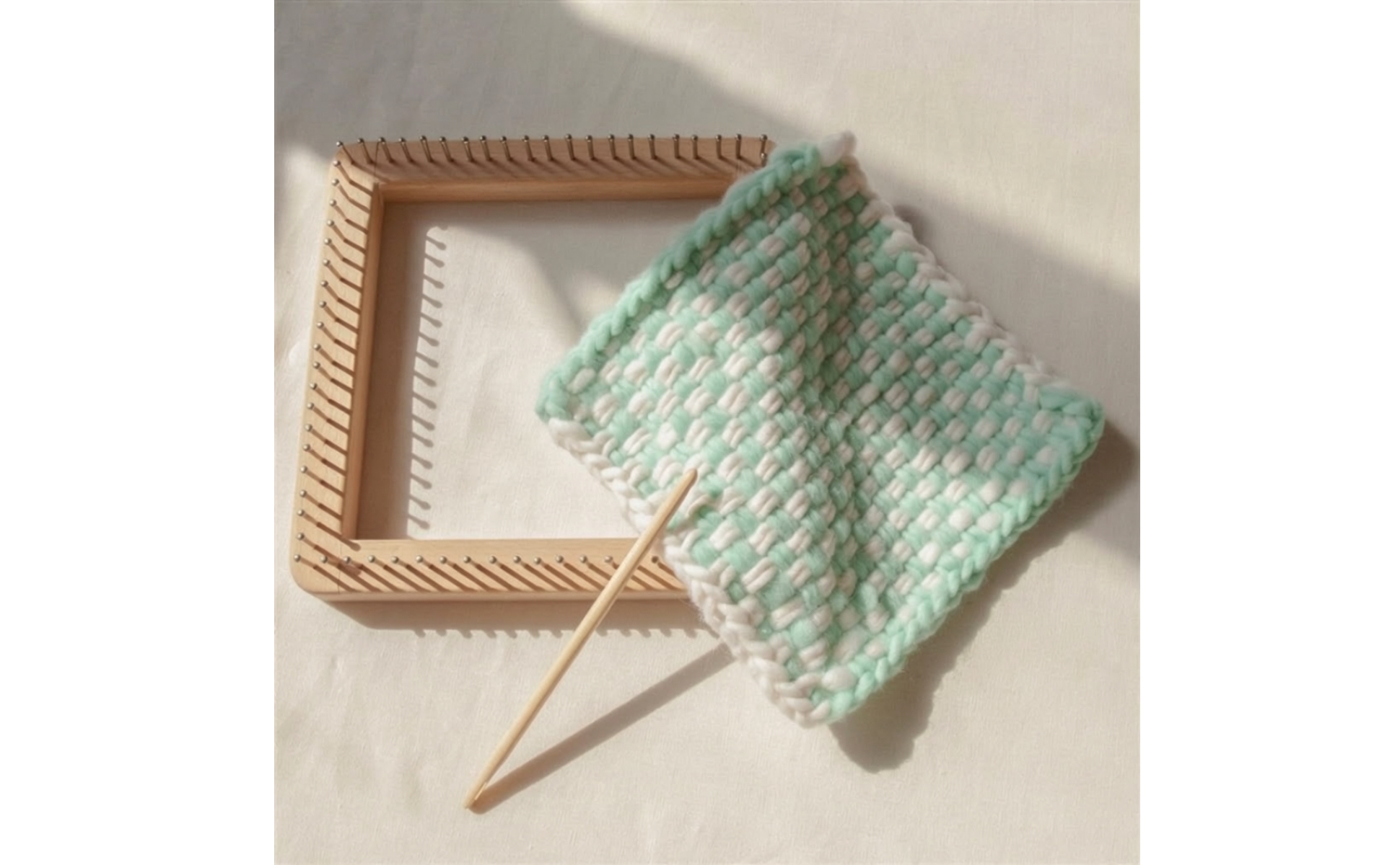 Square Peg Loom with Metal Pegs Versatile Square Knitting Loom Lightweight