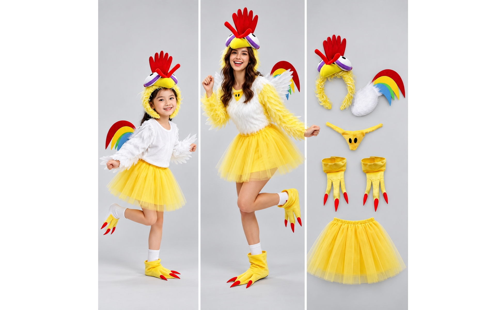 Rooster Face Costume Headband Festive for Halloween Events, Themed Celebrations