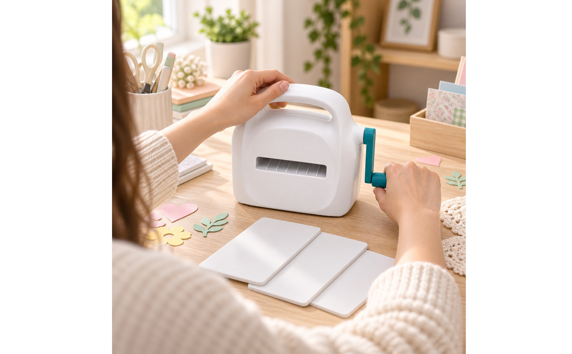 Manual Die and Embossing Machine Compact for Scrapbookers, DIY Hobbyists